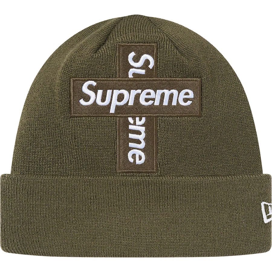 Supreme New Era Cross Box Logo Beanie Light Olive