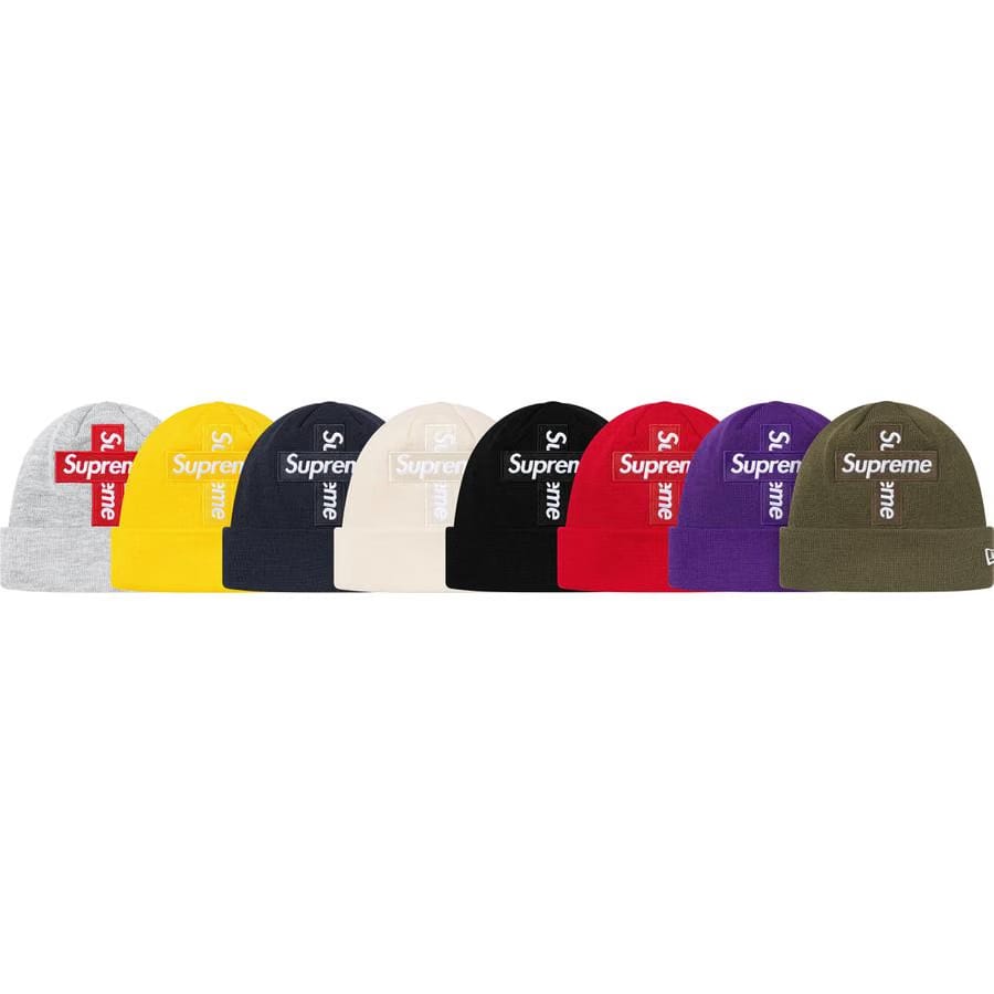 Supreme New Era Cross Box Logo Beanie Lemon