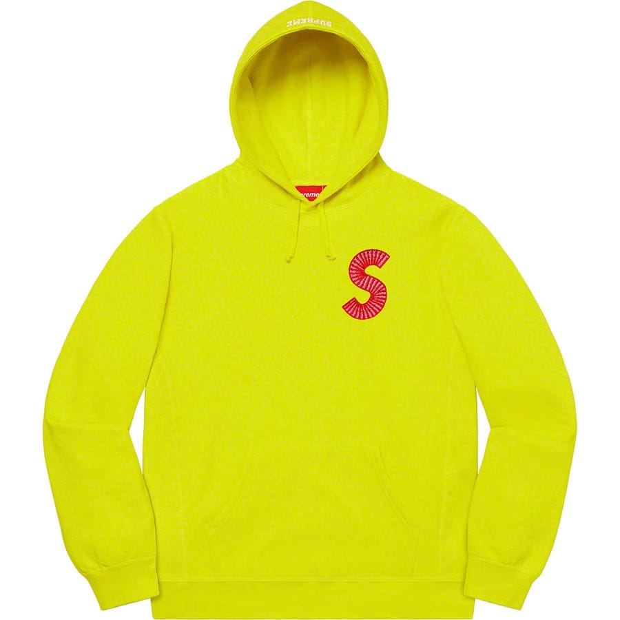 Supreme S Logo Hooded Sweatshirt Acid Green