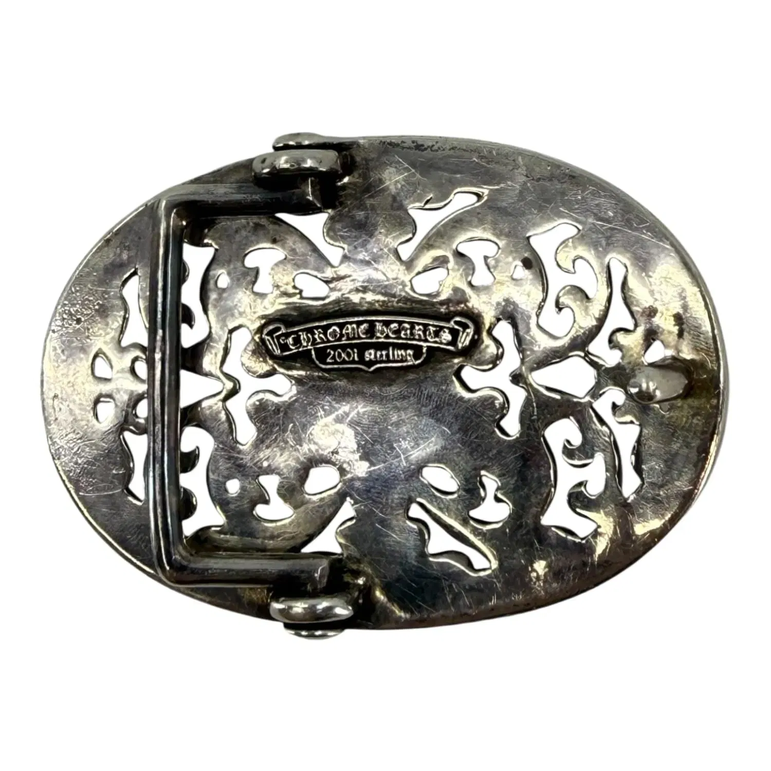 Chrome Hearts Silver Oval Star Belt Buckle