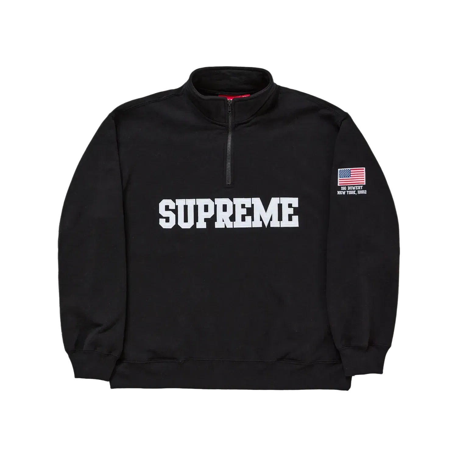 Supreme Shop Flag Half Zip Pullover Black