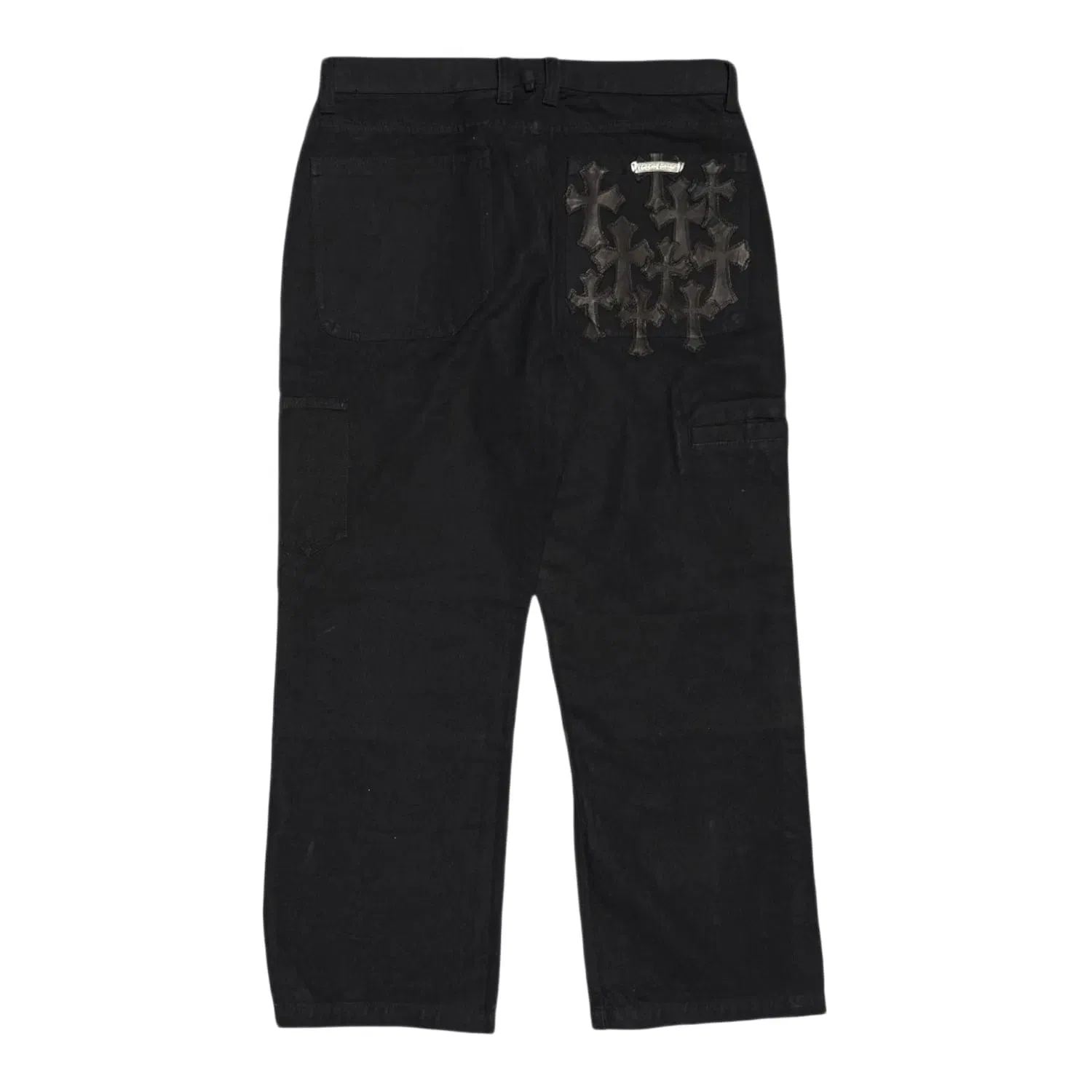 Chrome Hearts Cross Patch Double Knee Carpenter Pants Black