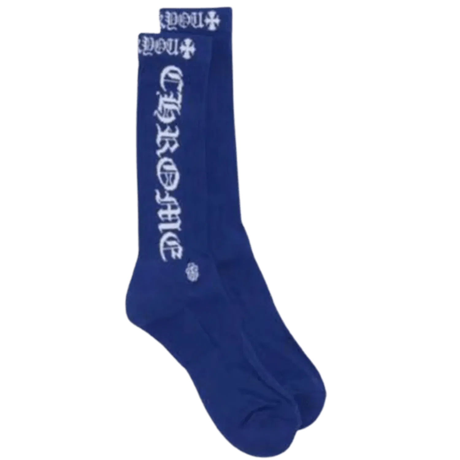 Chrome Hearts Fuck You Logo Socks Blue