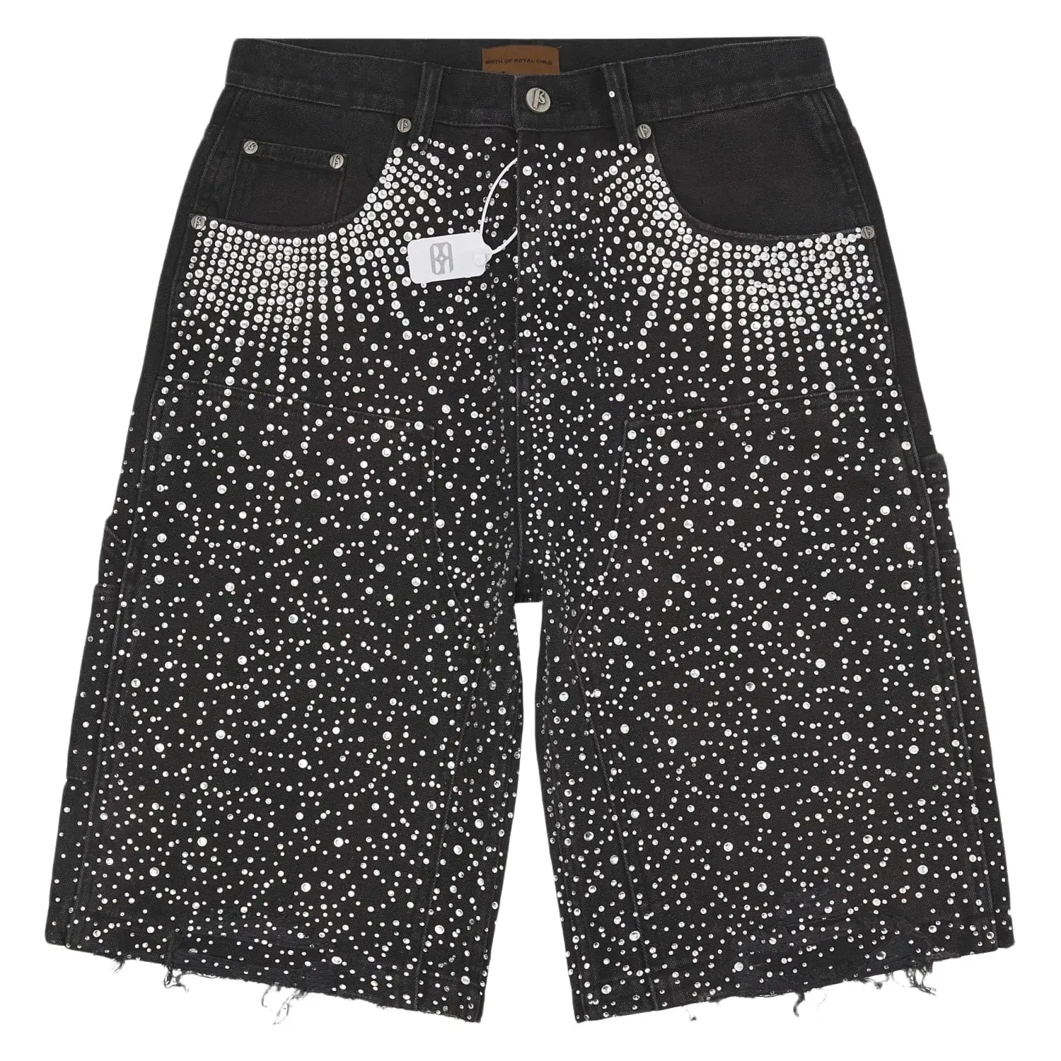 Birth Of Royal Child Diamond Jean Shorts Black