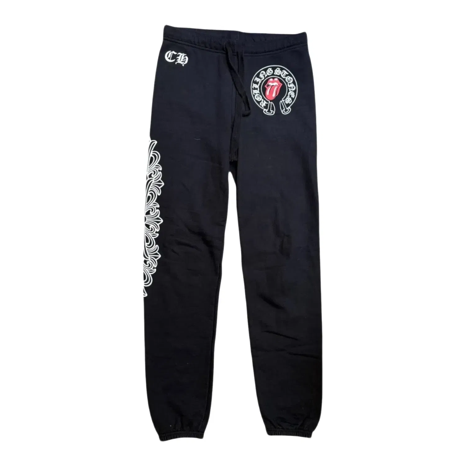 Chrome Hearts Rolling Stones Horseshoe Floral Sweatpants Black/Red