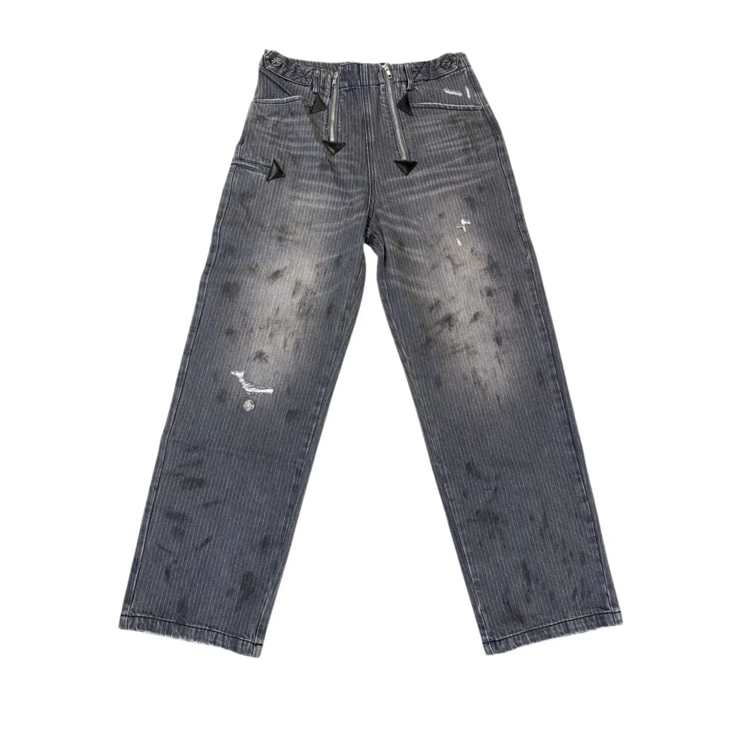 Richill Melancholy German Paneling Denim Jeans Grey