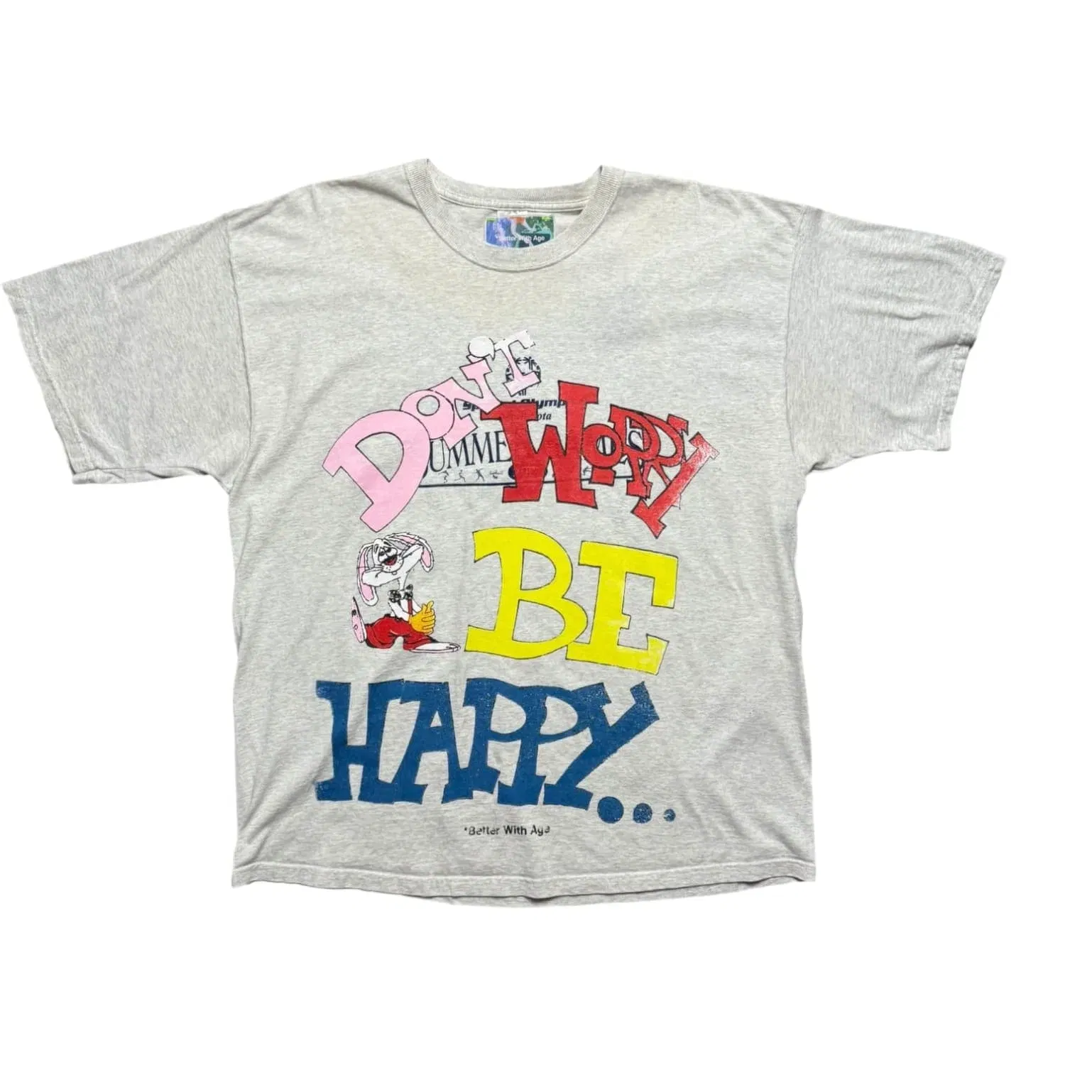 Better With Age Don't Worry Be Happy T-Shirt Heather Grey