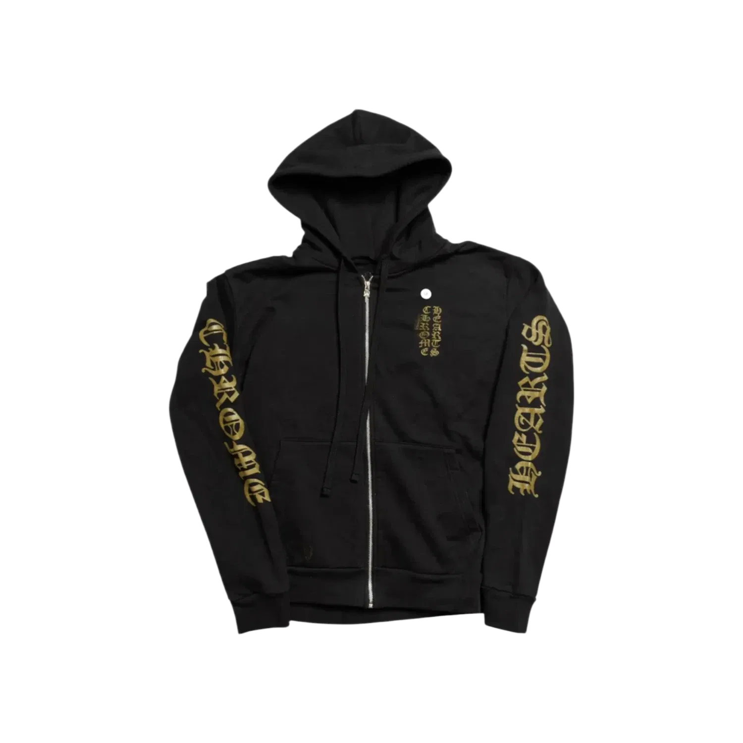 Chrome Hearts Vertical Logo Zip Up Hoodie Black/Army Green
