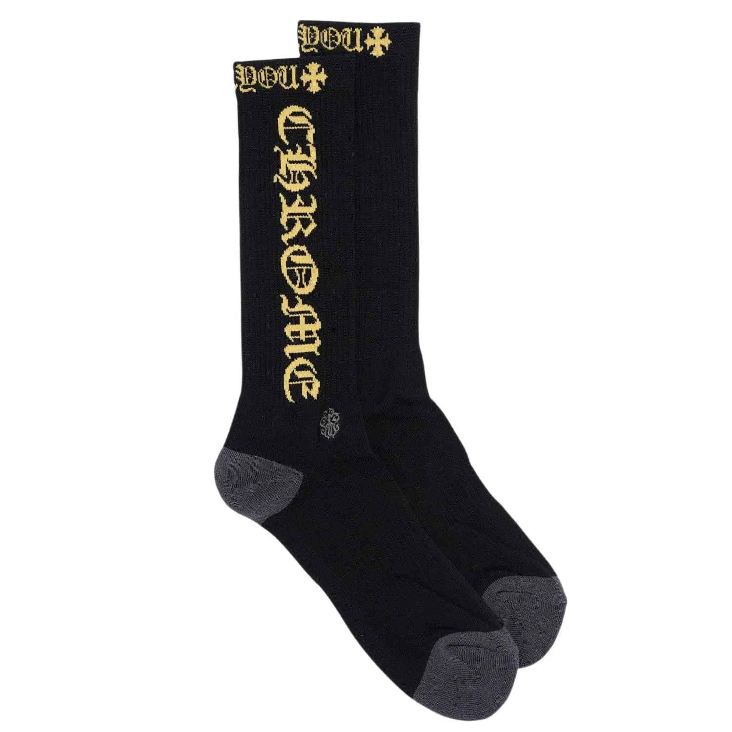 Chrome Hearts Fuck You Logo Socks Black/Yellow