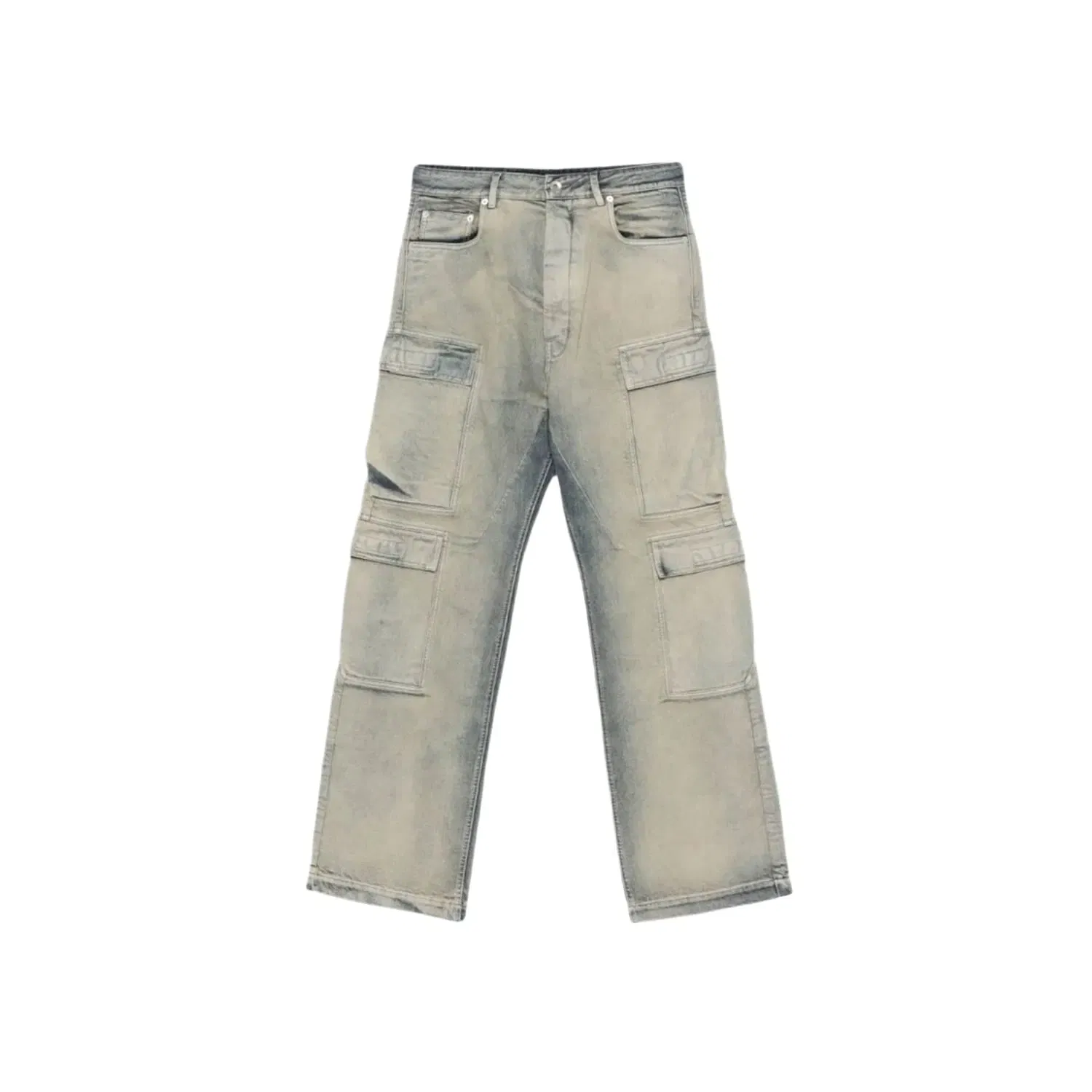 Rick Owens Denim Double Cargo Jeans Mineral Pearl