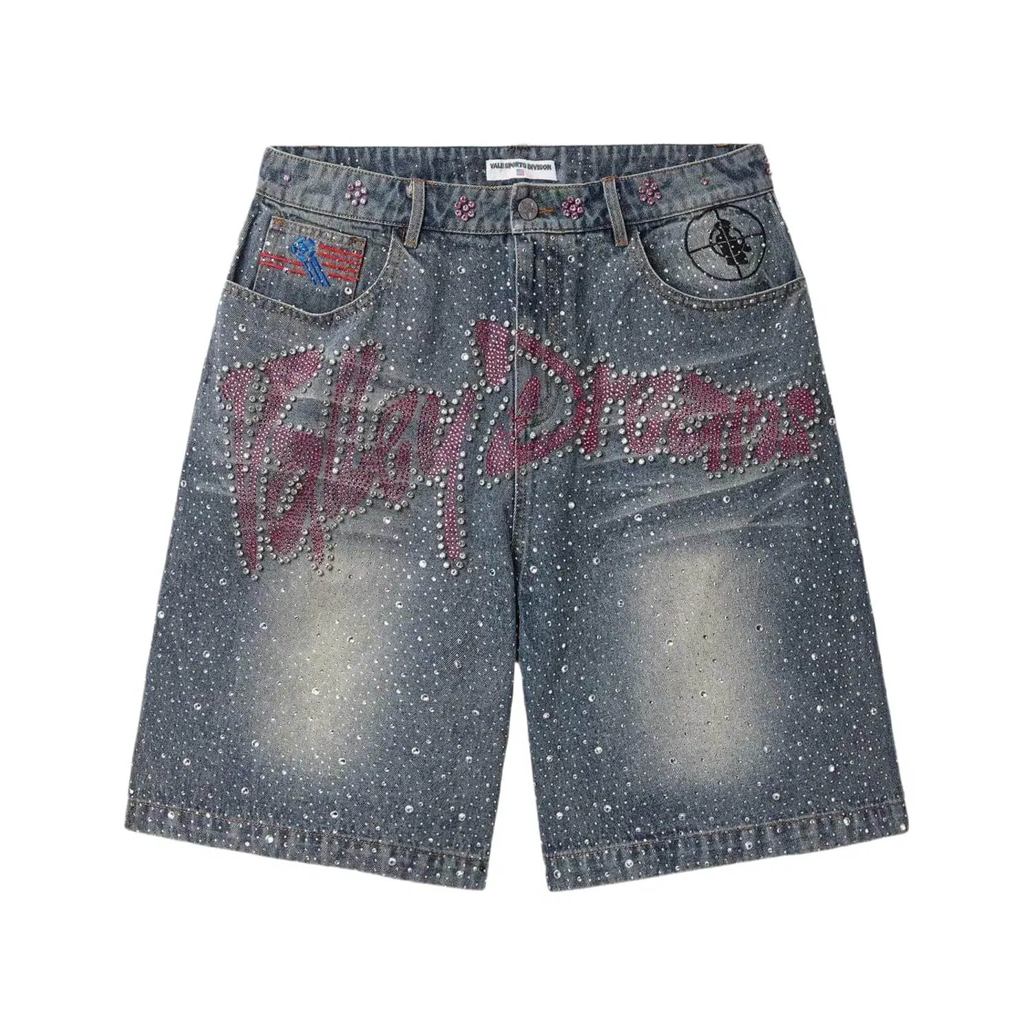 Vale Forever Iced Out Jean Shorts Blue