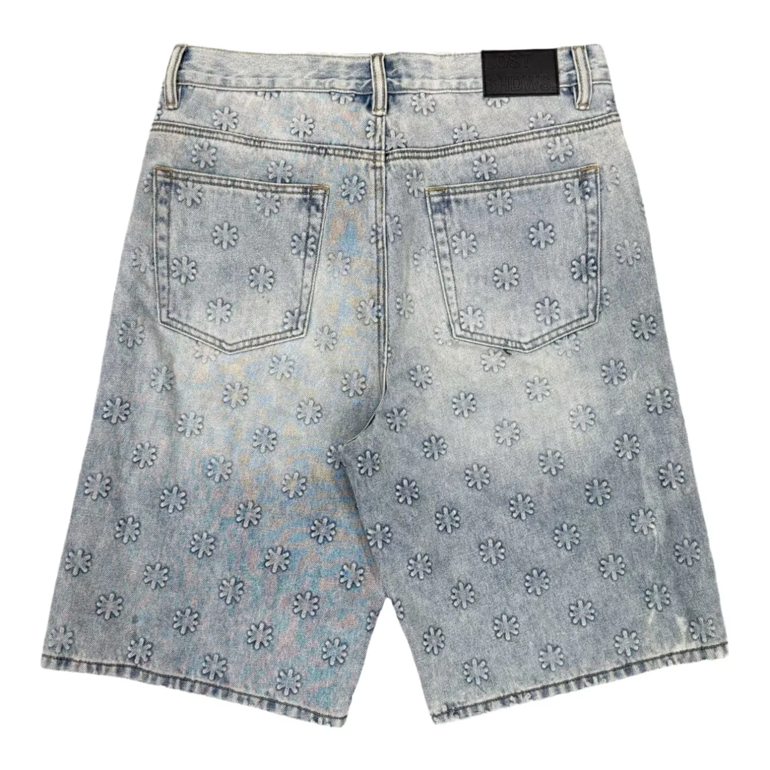 Lost Shdws LostShdws Embossed Jean Shorts Blue