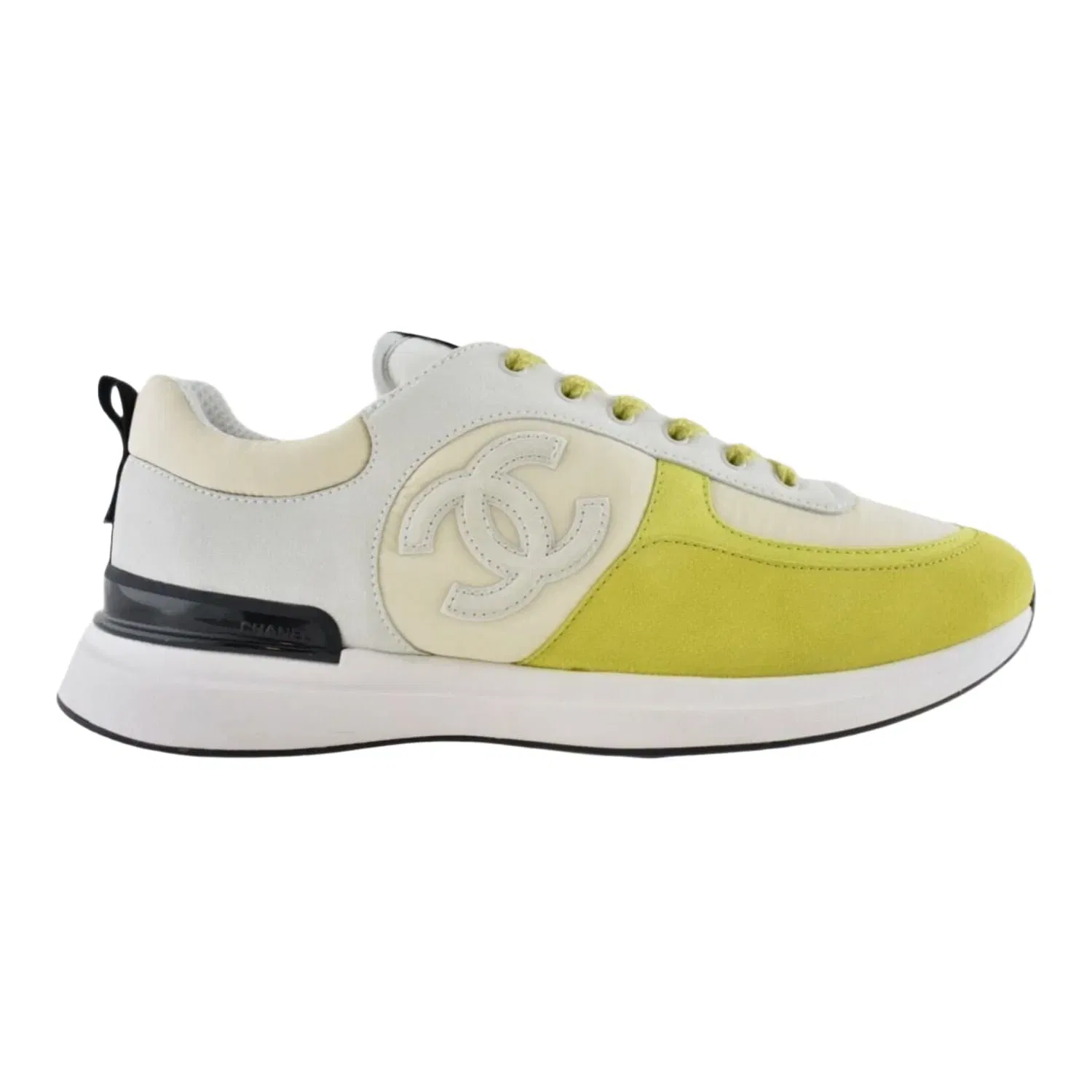 Chanel CC Logo Trainer Ivory Grey Yellow
