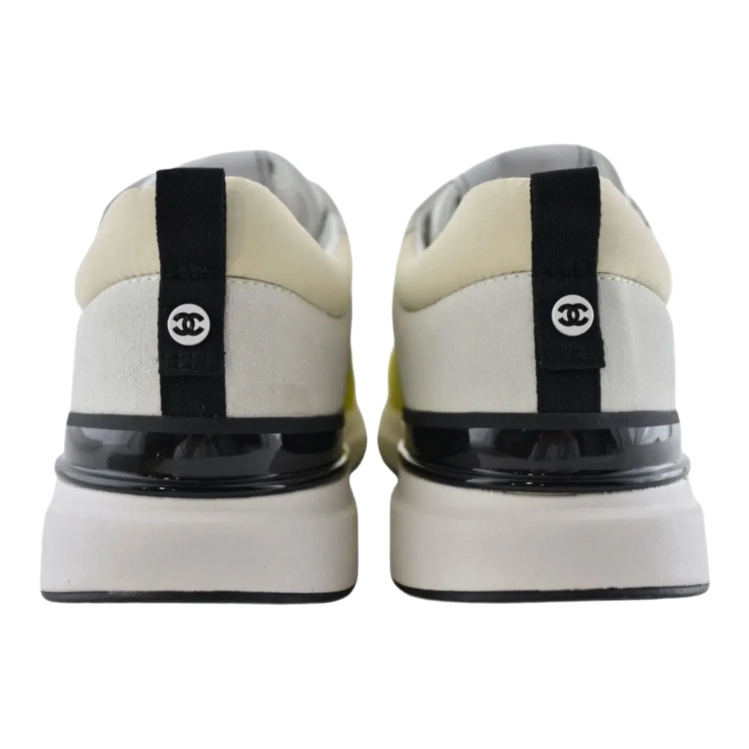 Chanel CC Logo Trainer Ivory Grey Yellow