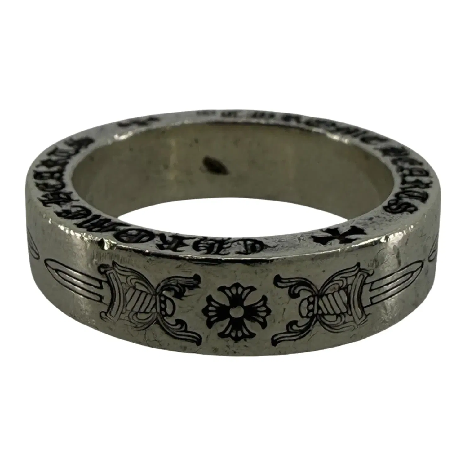 Chrome Hearts Silver Dagger Spacer Ring - US Size 9