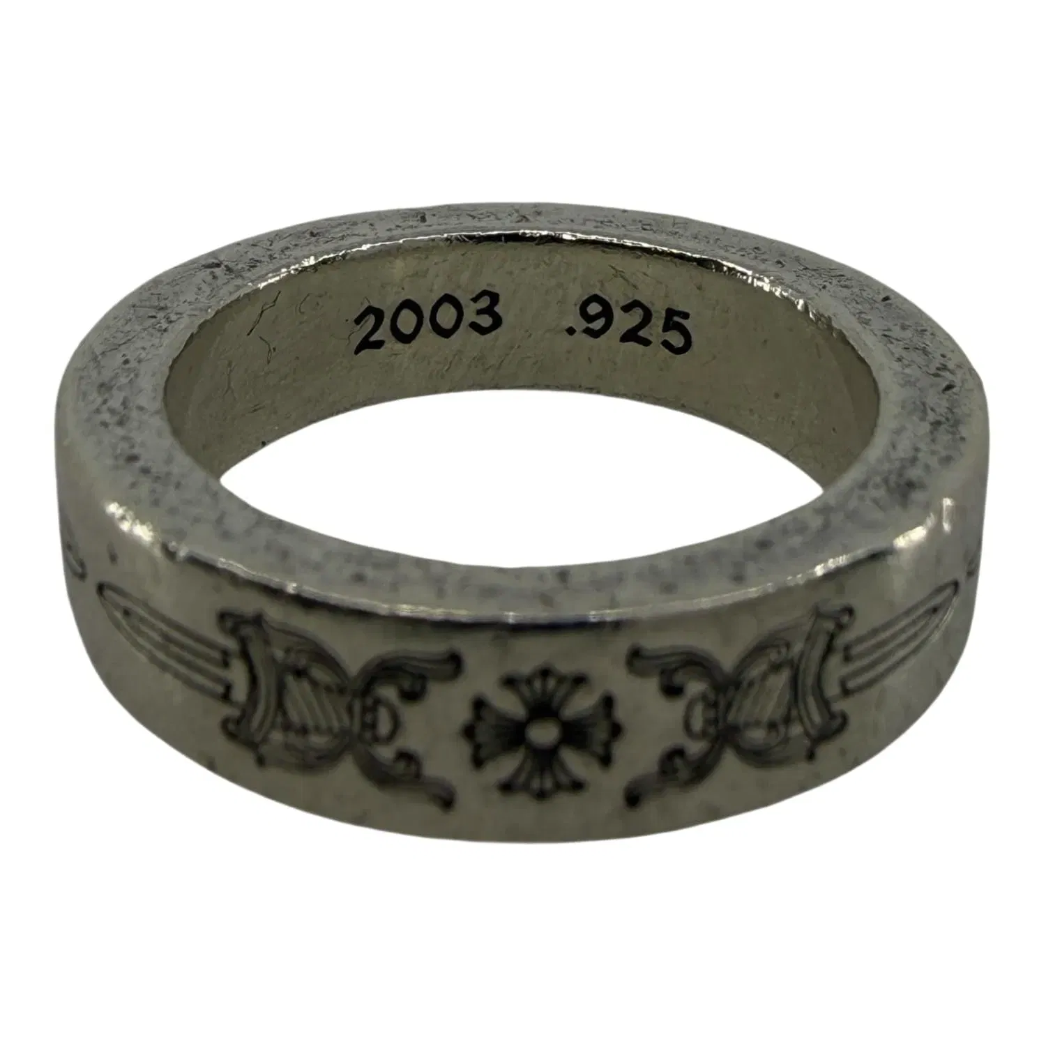 Chrome Hearts Silver Dagger Spacer Ring - US Size 9