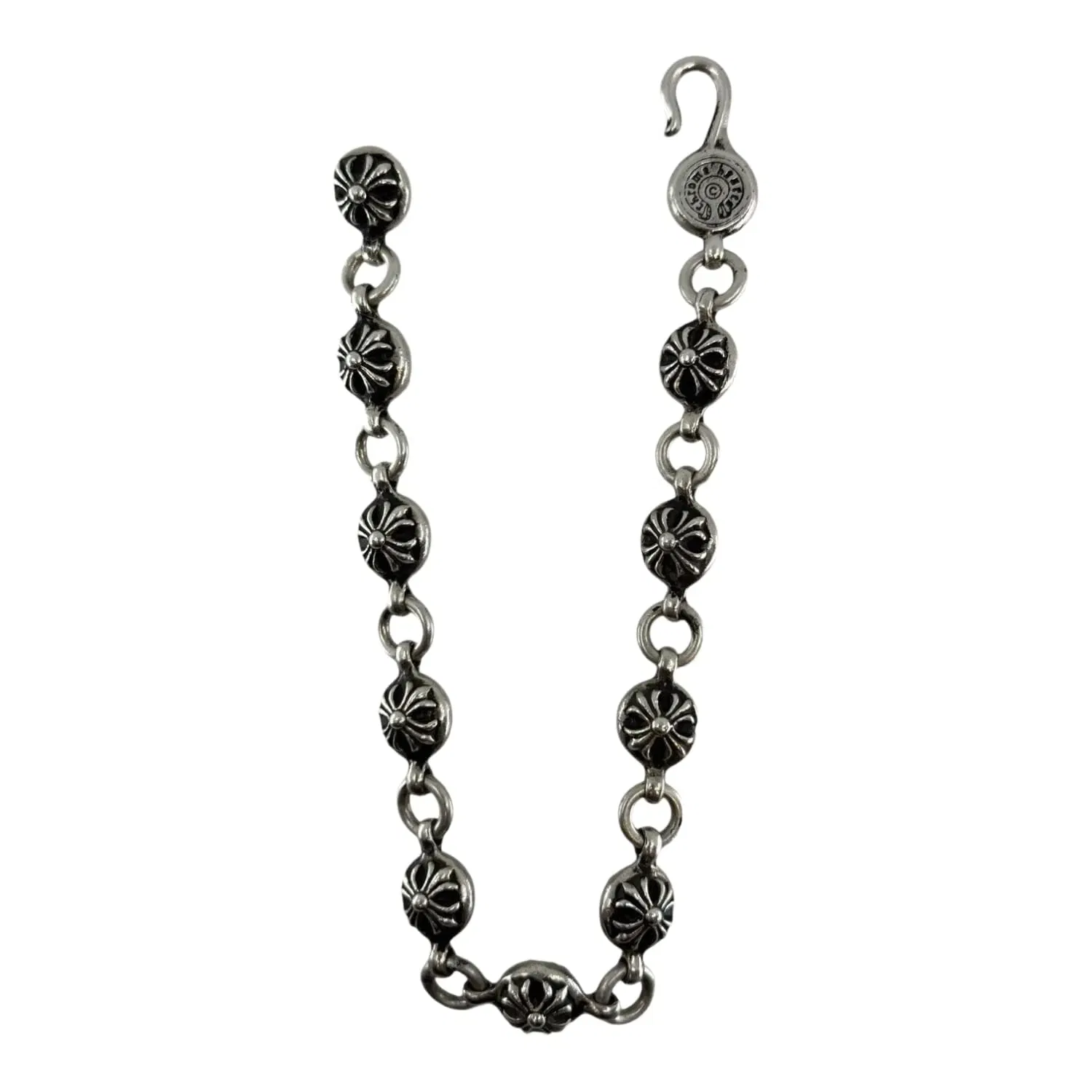 Chrome Hearts Silver Cross Ball Bracelet - 10 Links