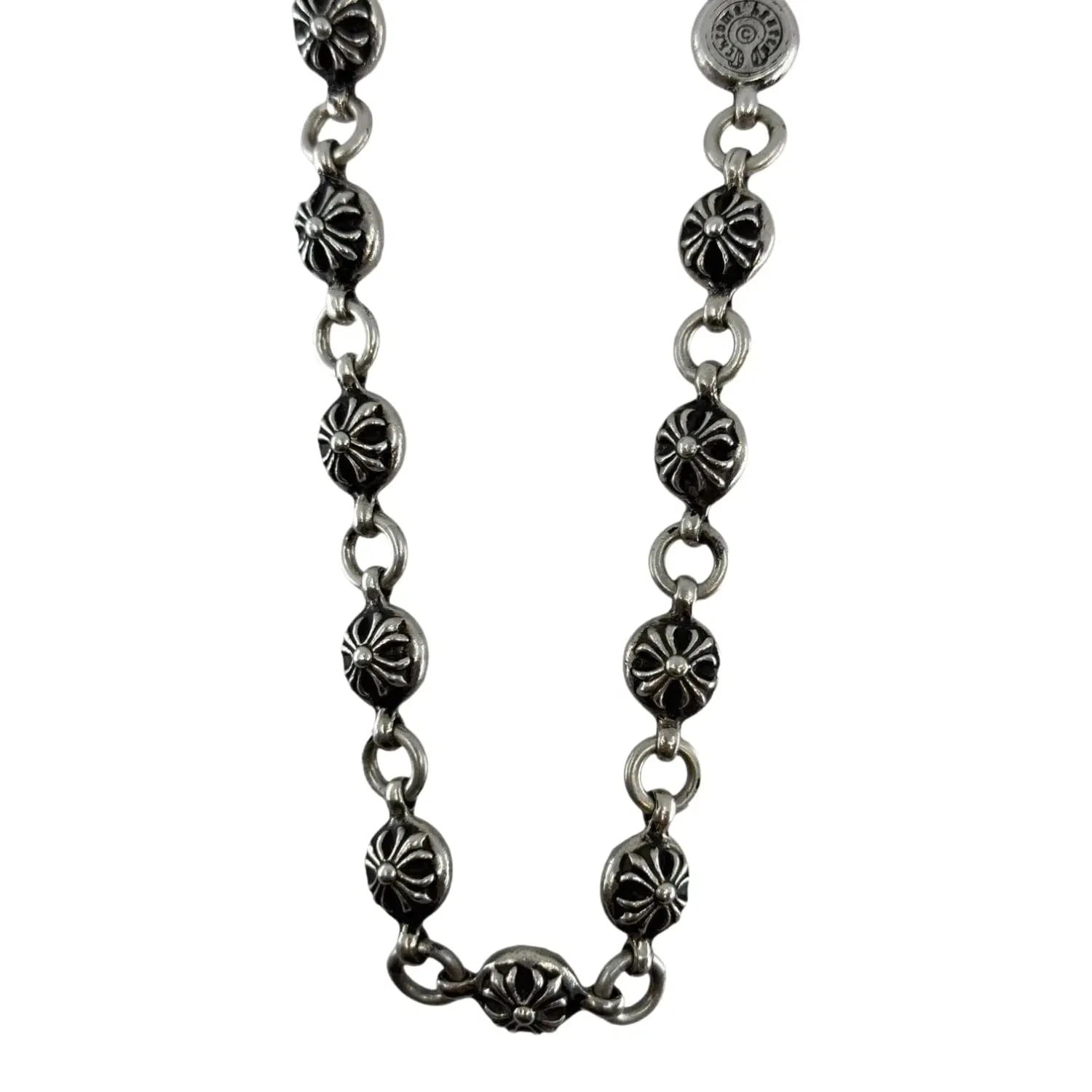 Chrome Hearts Silver Cross Ball Bracelet - 10 Links