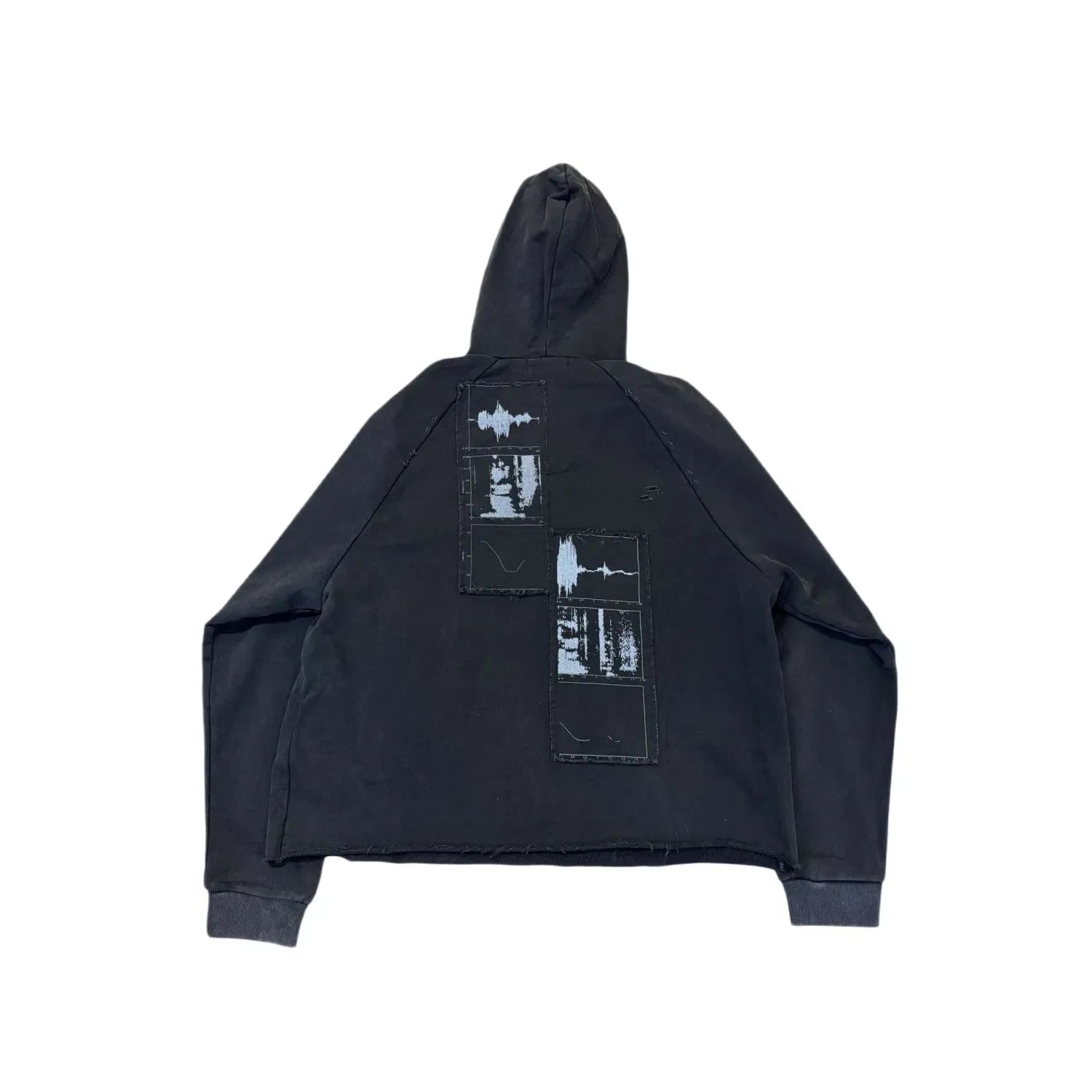 Richill Melancholy Churchhill Pinned Open-Collar Hoodie Black