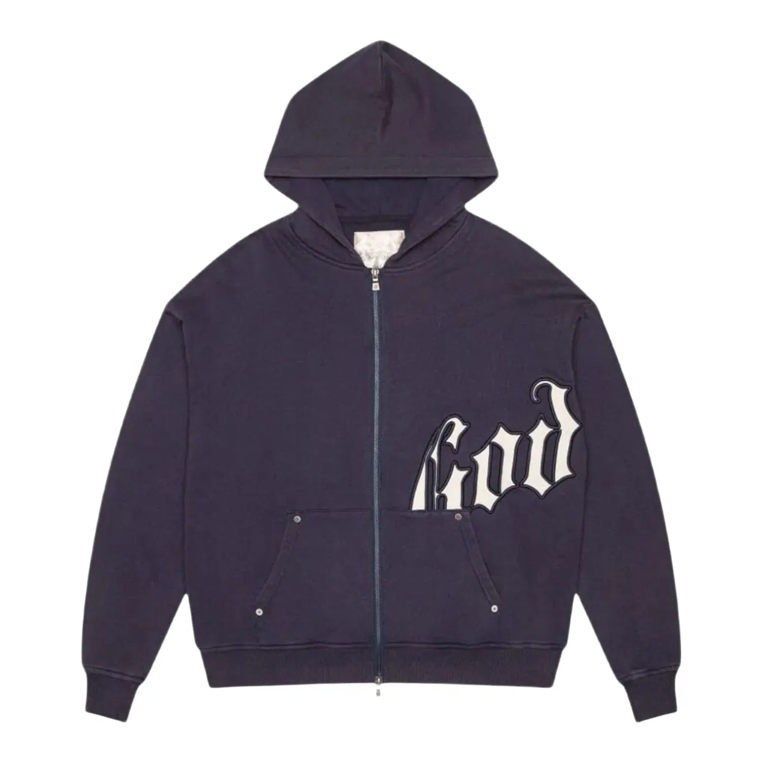 Godspeed OG Logo V2 Zip Up Hoodie Navy/Silver