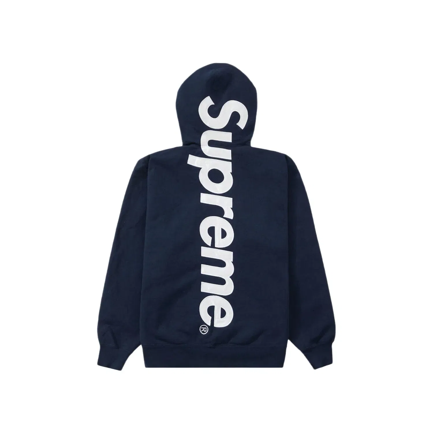 Supreme Satin Applique Hooded Sweatshirt (SS26) Washed Navy