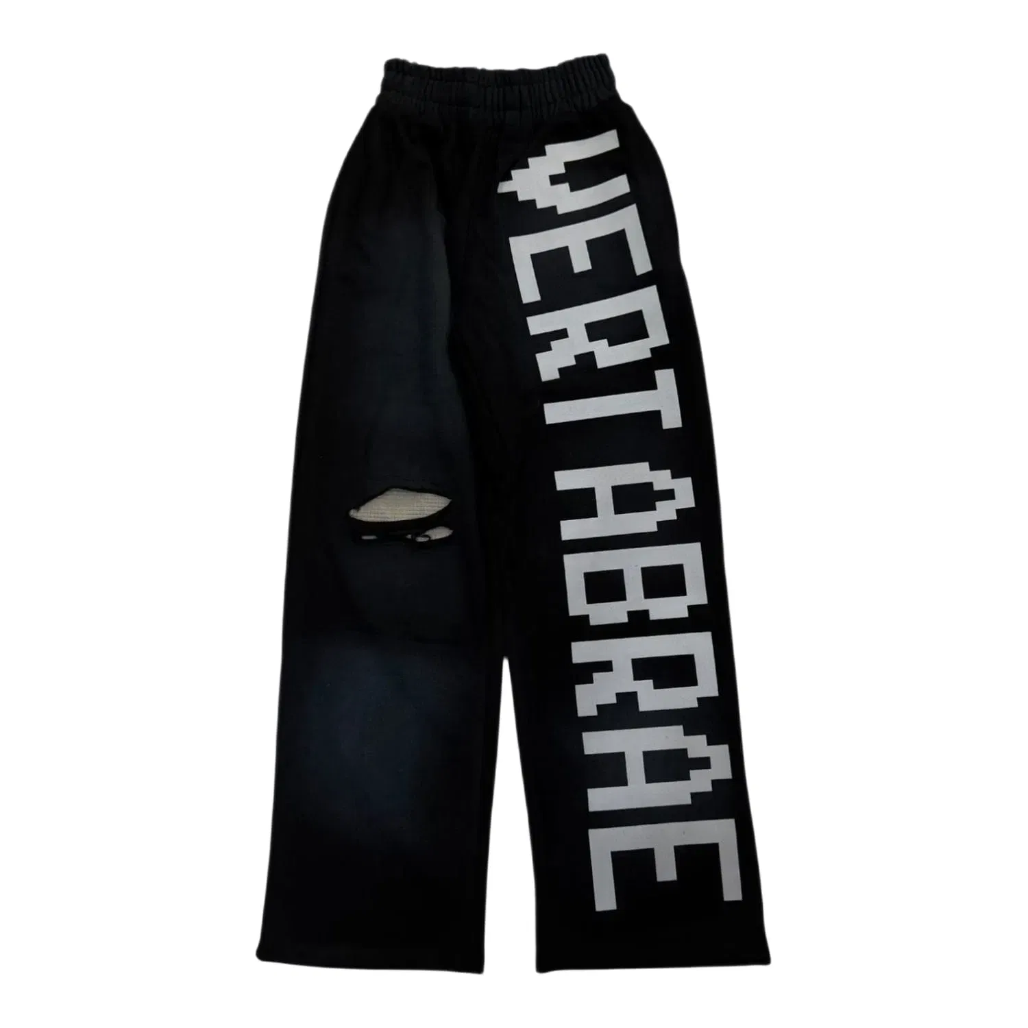 Vertabrae C2 Baggy Distressed Sweatpants Black
