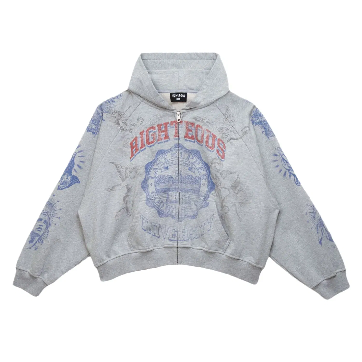 Righteous Seal Zip Up Hoodie Grey