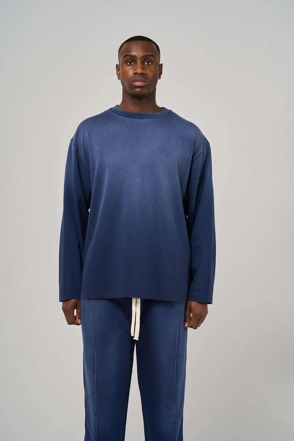 KAIZEN MARKET BLANK HEAVYWEIGHT FADE OUT LONGSLEEVE TEE BLUE