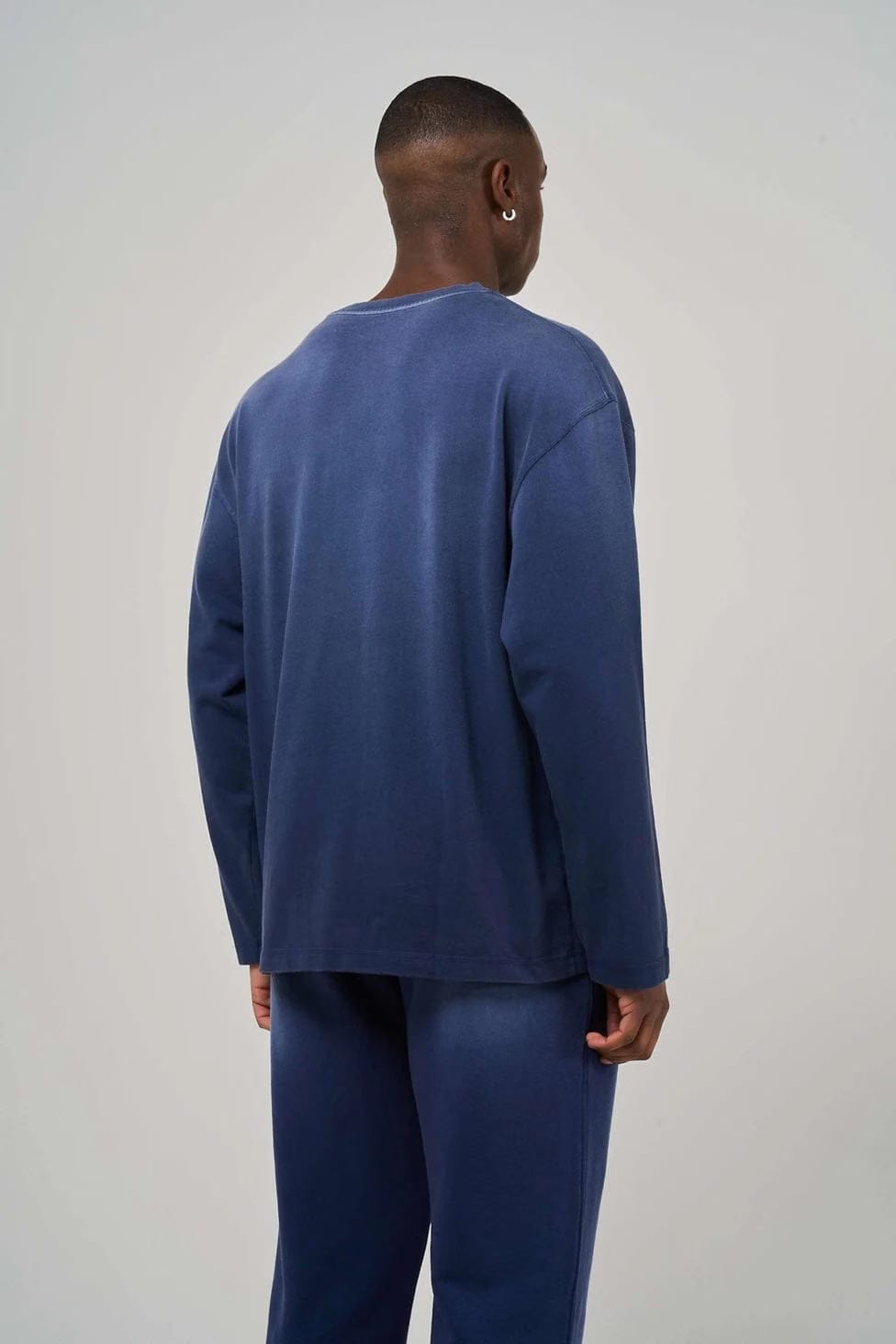 KAIZEN MARKET BLANK HEAVYWEIGHT FADE OUT LONGSLEEVE TEE BLUE