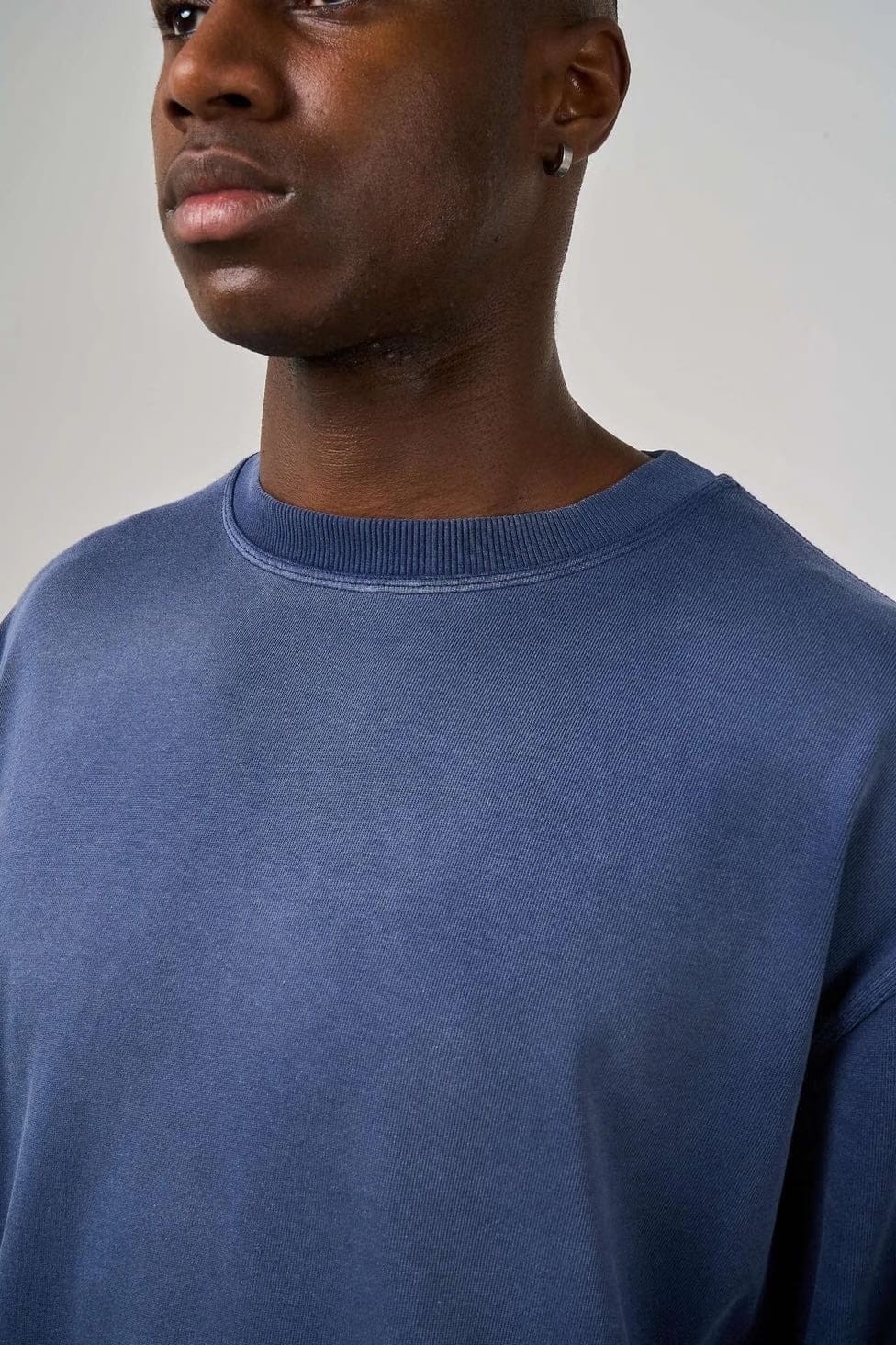 KAIZEN MARKET BLANK HEAVYWEIGHT FADE OUT LONGSLEEVE TEE BLUE