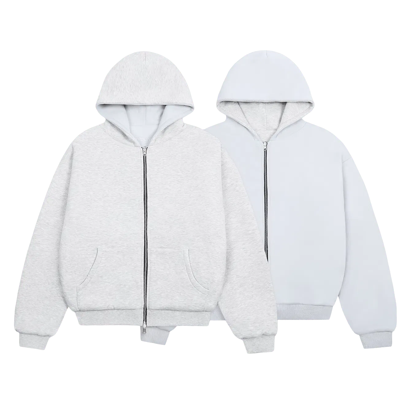 KAIZEN MARKET GREY/STONE REVERSIBLE ZIP HOODIE - 3RD ANNIVERSARY