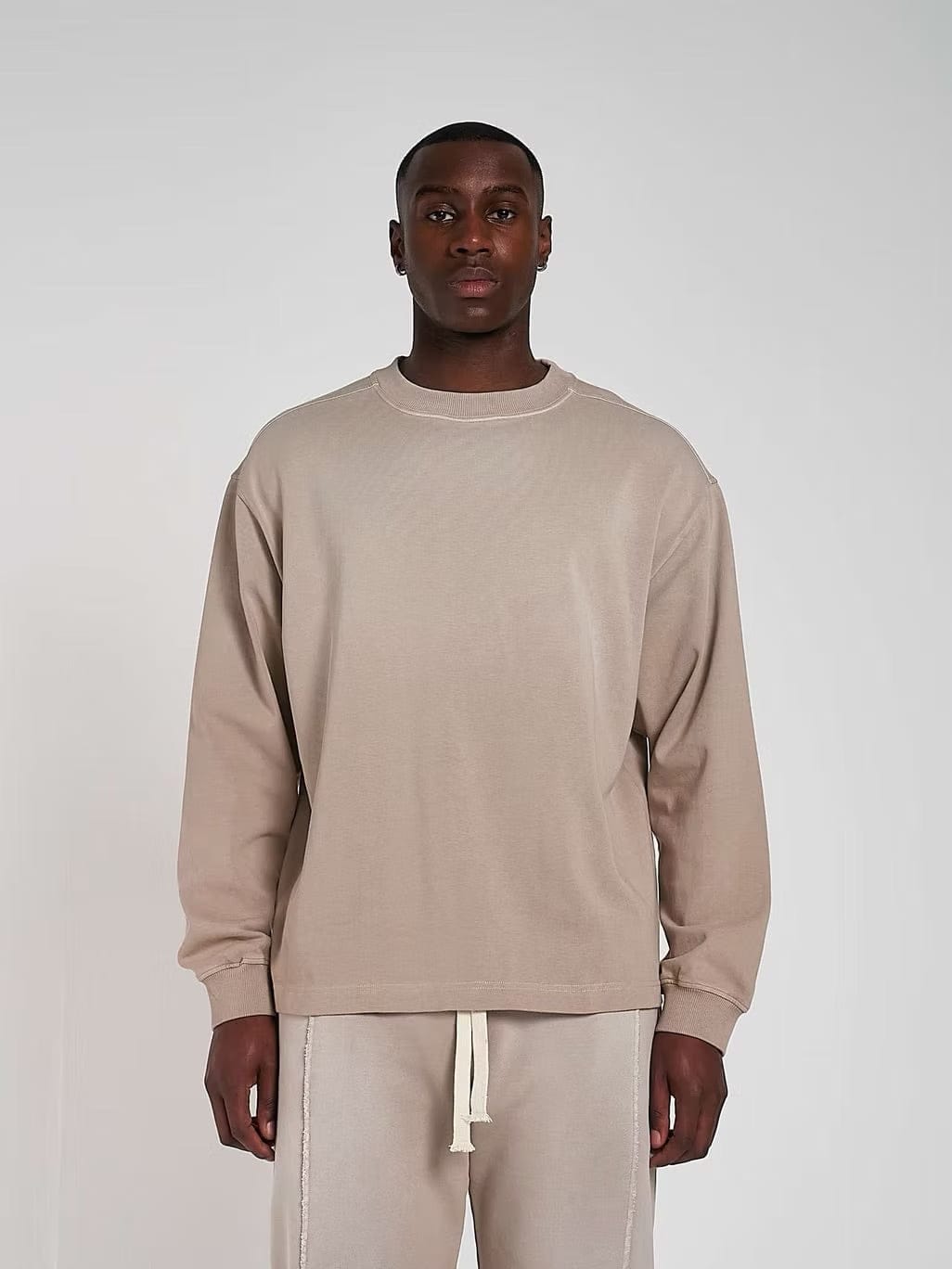KAIZEN MARKET BLANK HEAVYWEIGHT FADE OUT LONGSLEEVE TEE MOCHA
