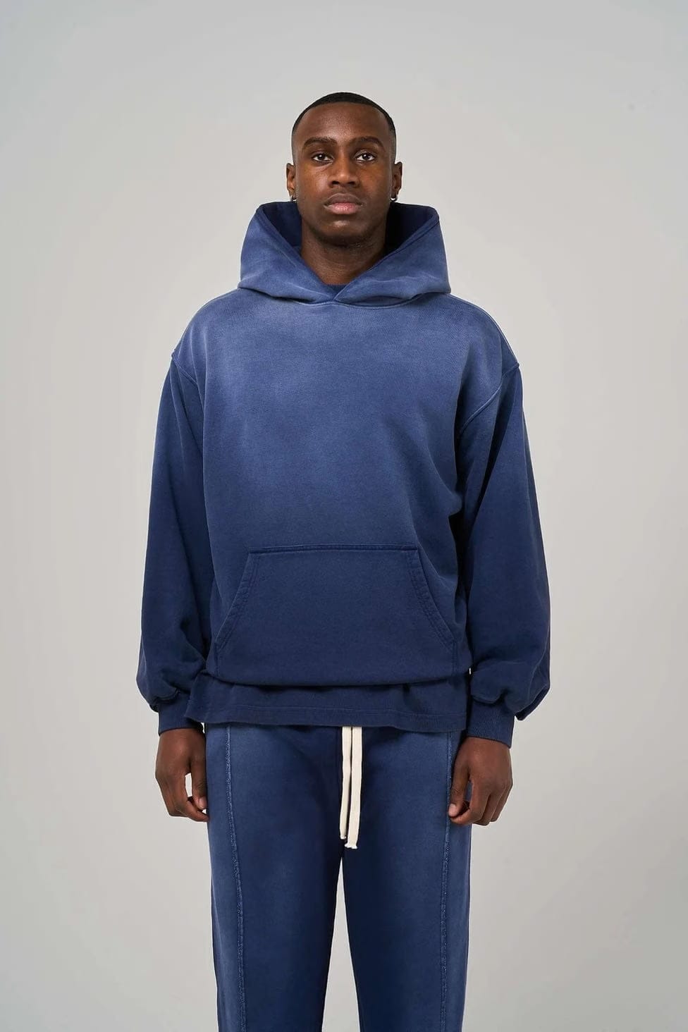 KAIZEN MARKET BLANK HEAVYWEIGHT FADE OUT HOODIE BLUE