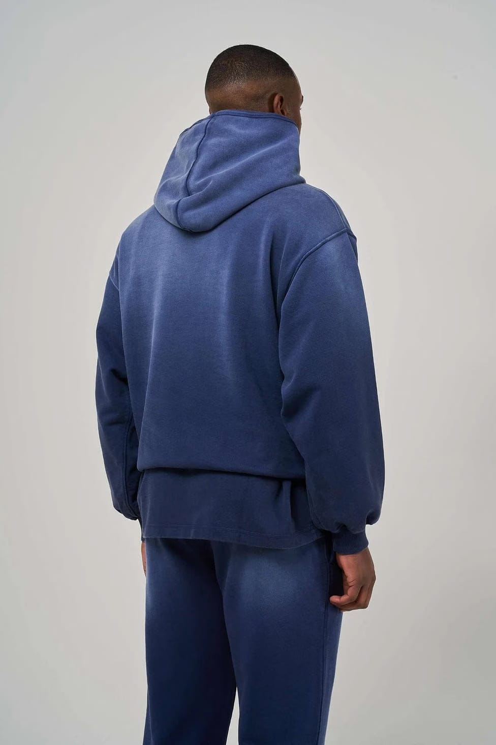 KAIZEN MARKET BLANK HEAVYWEIGHT FADE OUT HOODIE BLUE