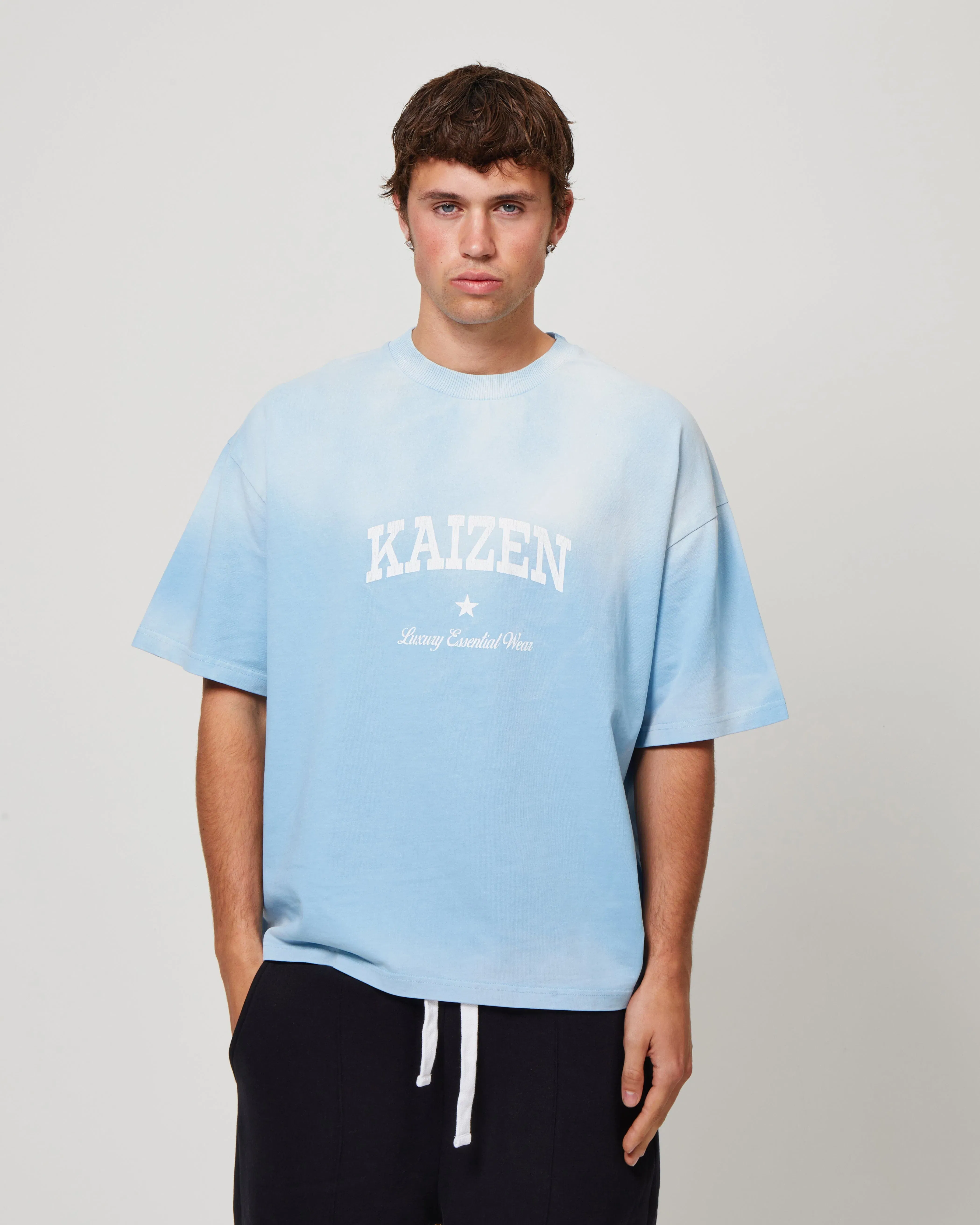 KAIZEN MARKET SUNFADED TEE BLUE