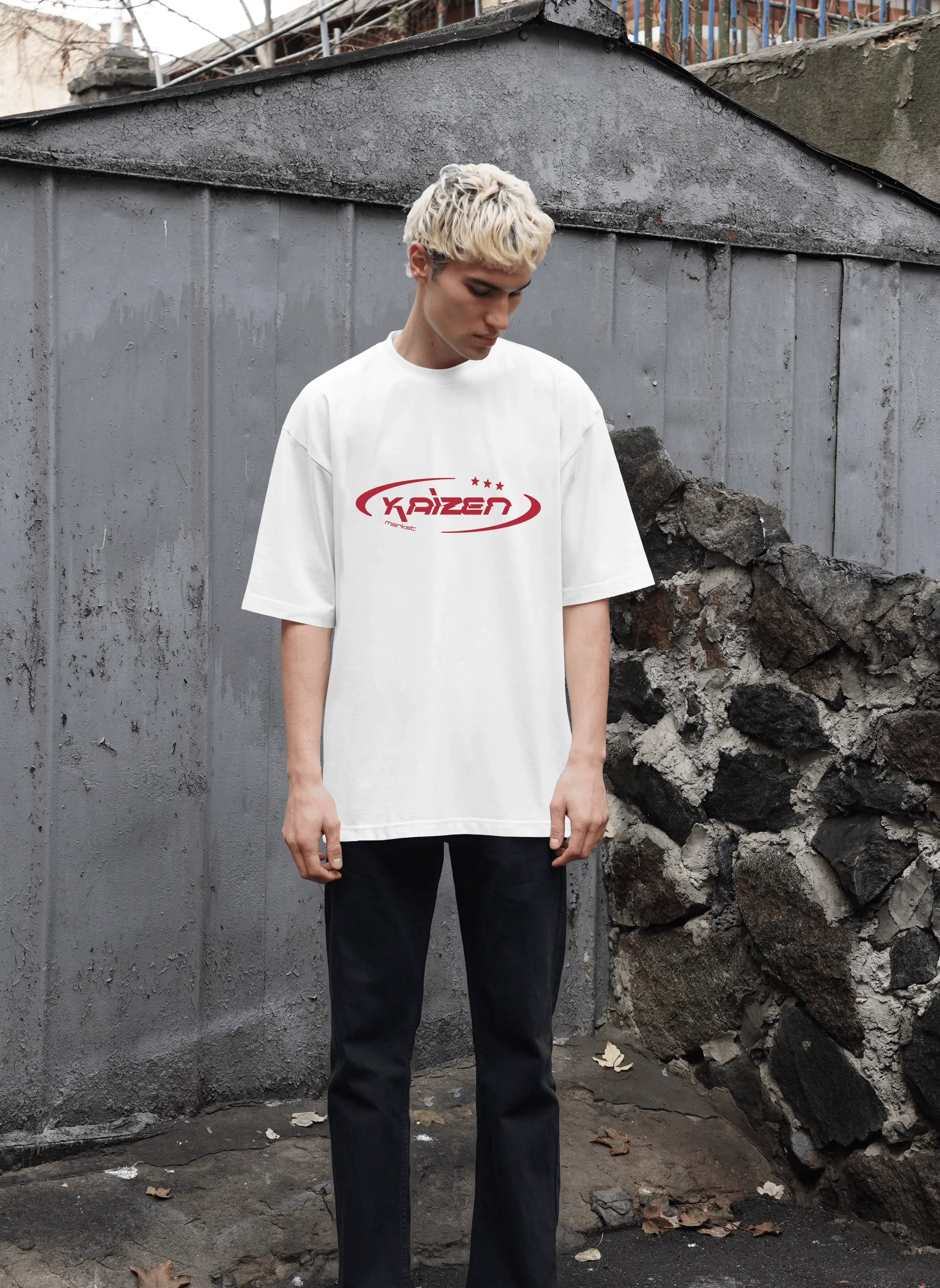 KAIZEN MARKET HI JACKER TEE WHITE