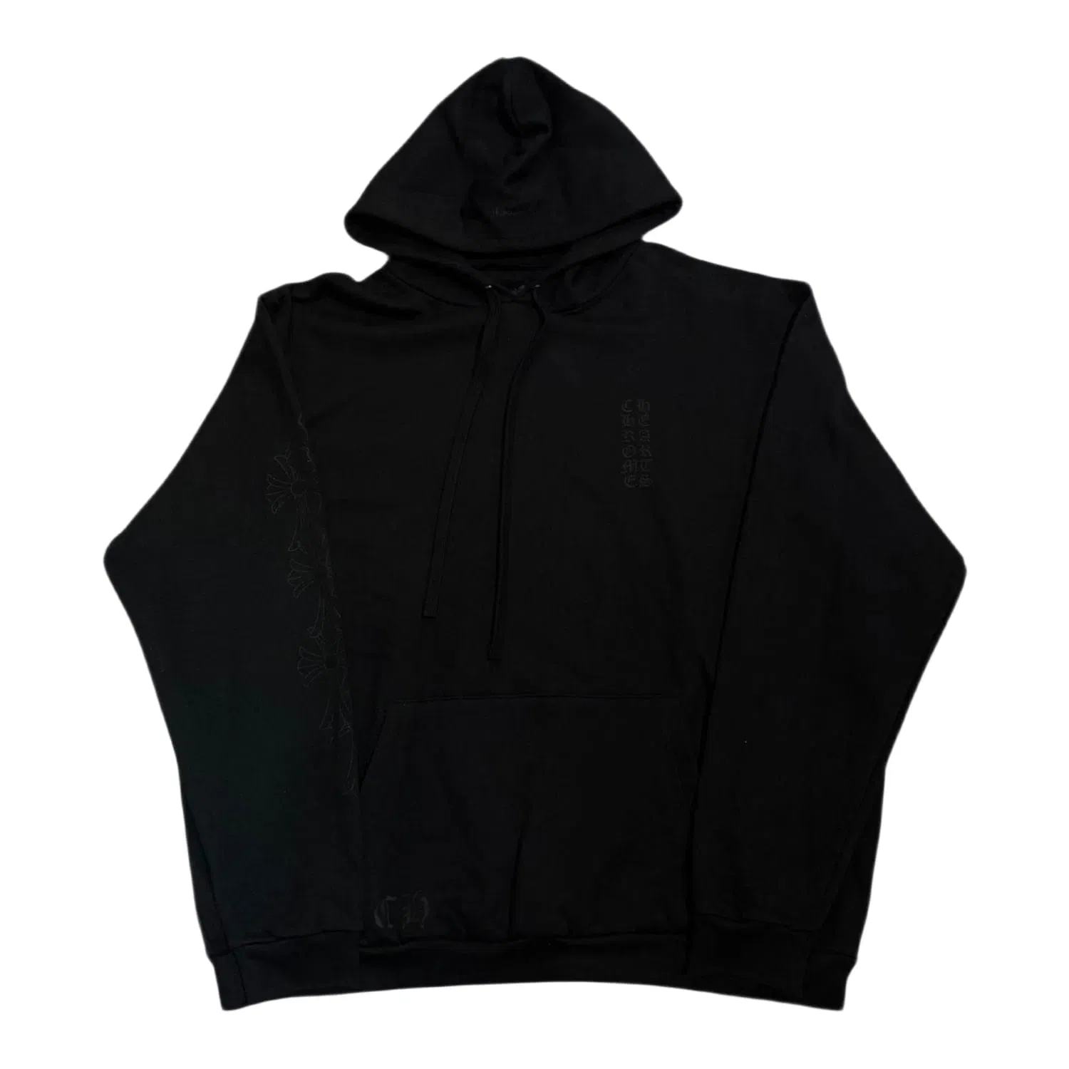 Chrome Hearts Miami Exclusive Cemetery Vertical Logo Hoodie Black