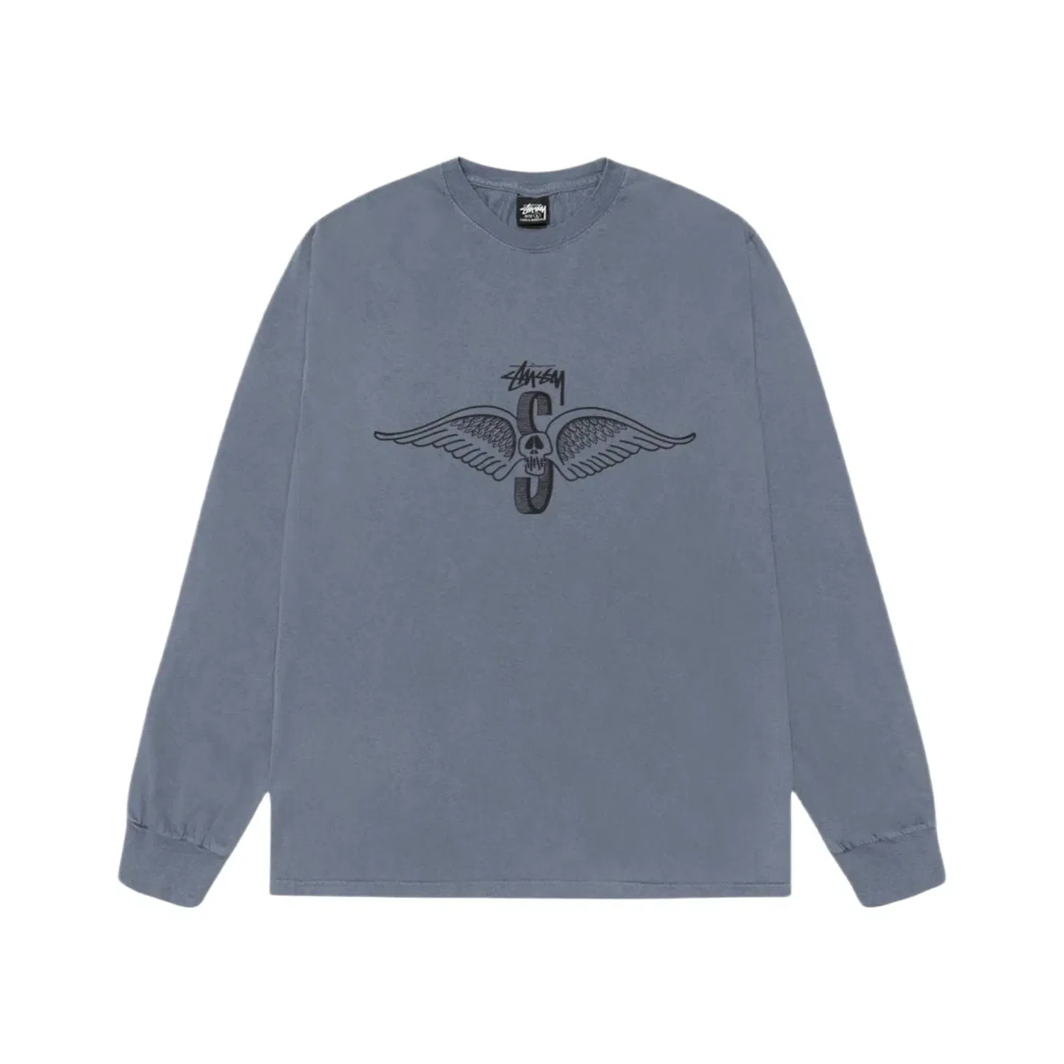 Stussy Skull Wings L/S Pigment Dyed Tee Navy