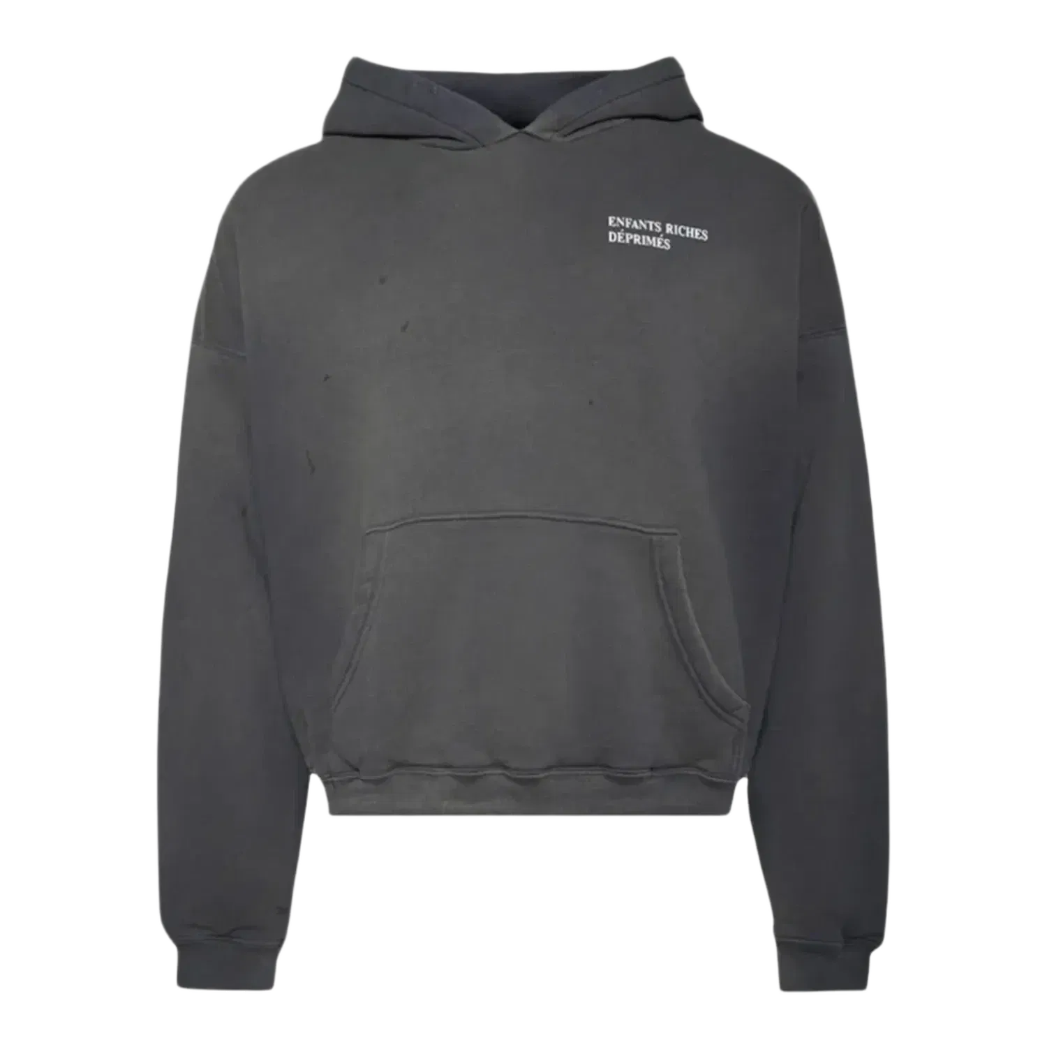 Enfants Riches Déprimés Thermal Lined Distressed Logo Hoodie Black Oyster