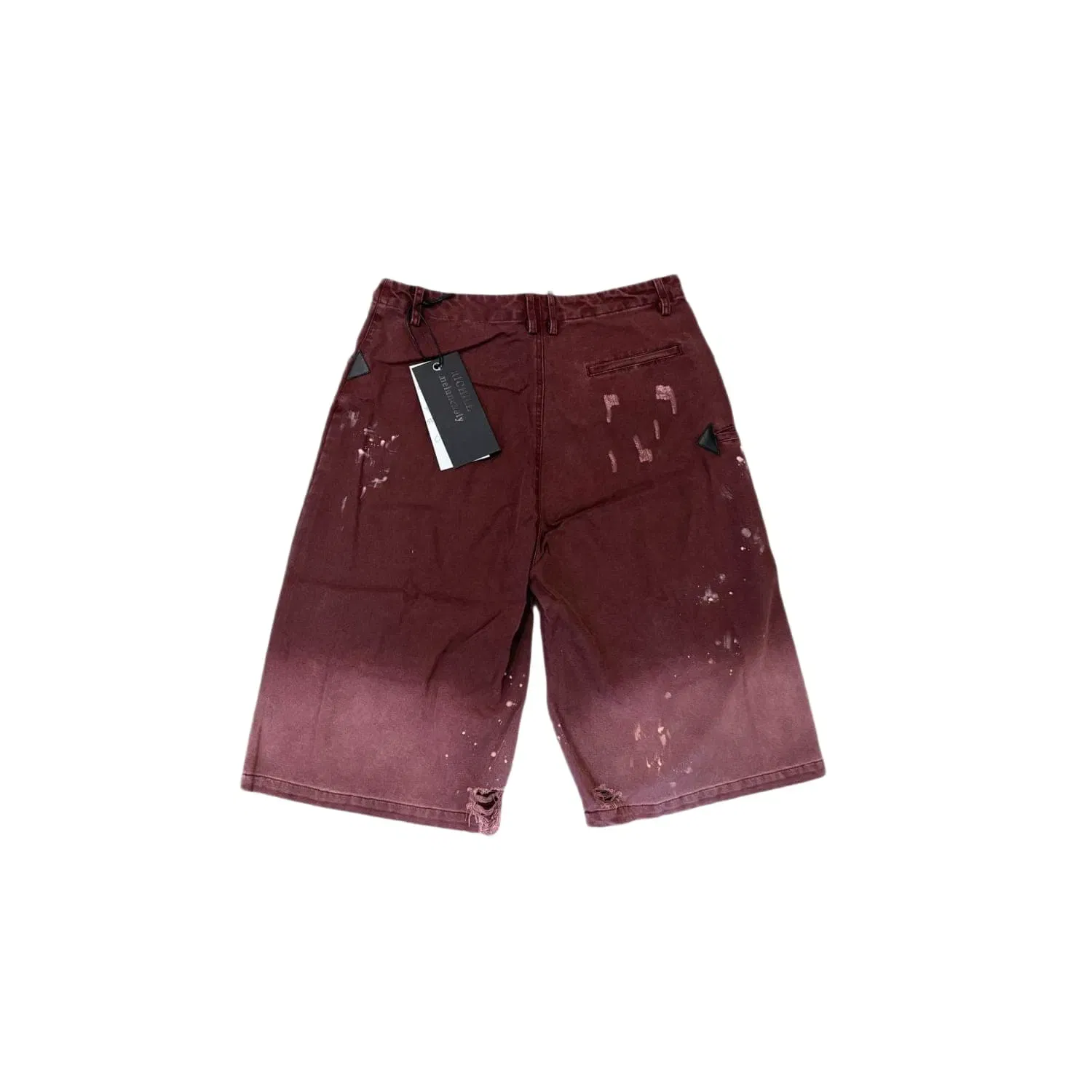 Richill Melancholy Oxblood Distressed Shorts