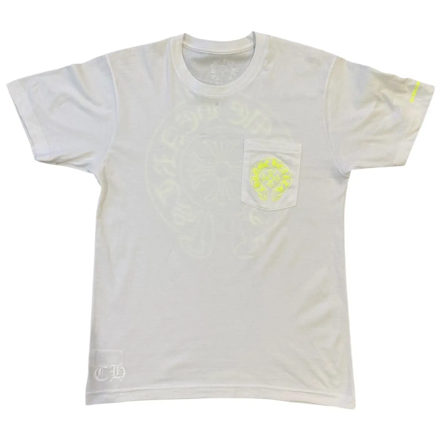Chrome Hearts Fluorescent Green Horseshoe T-Shirt White