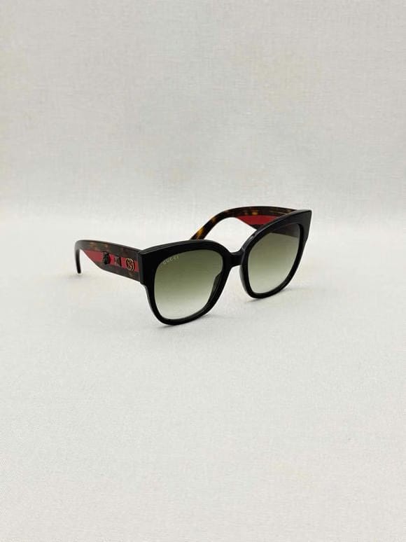 GUCCI Brown Logo Stud Sunglasses