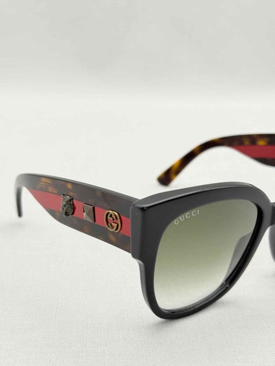 GUCCI Brown Logo Stud Sunglasses