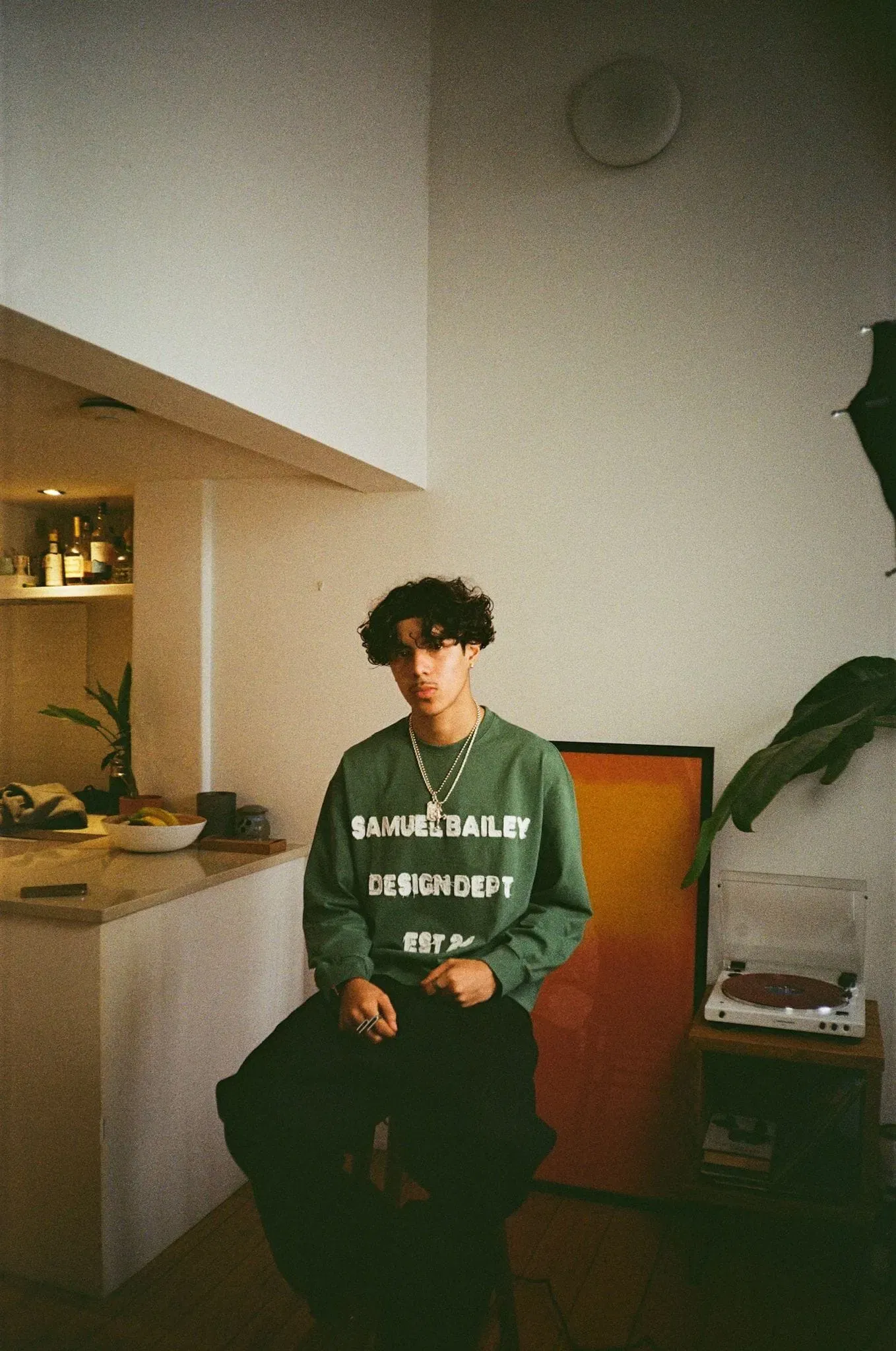 Samuel Bailey Green Long Sleeve Design Dept Tee
