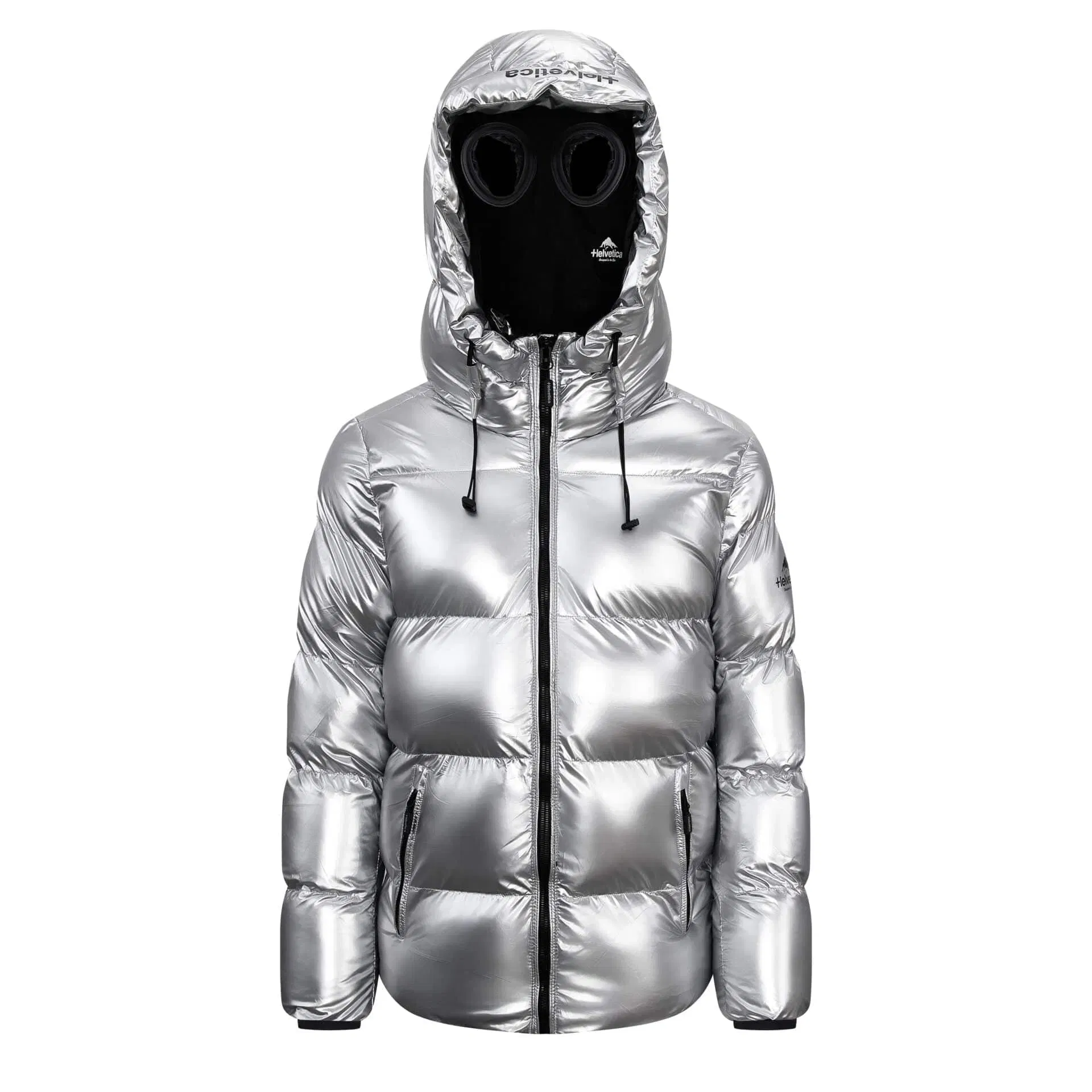Helvetica Mountain Pioneers Cosmos Hooded Down Jacket - Silver