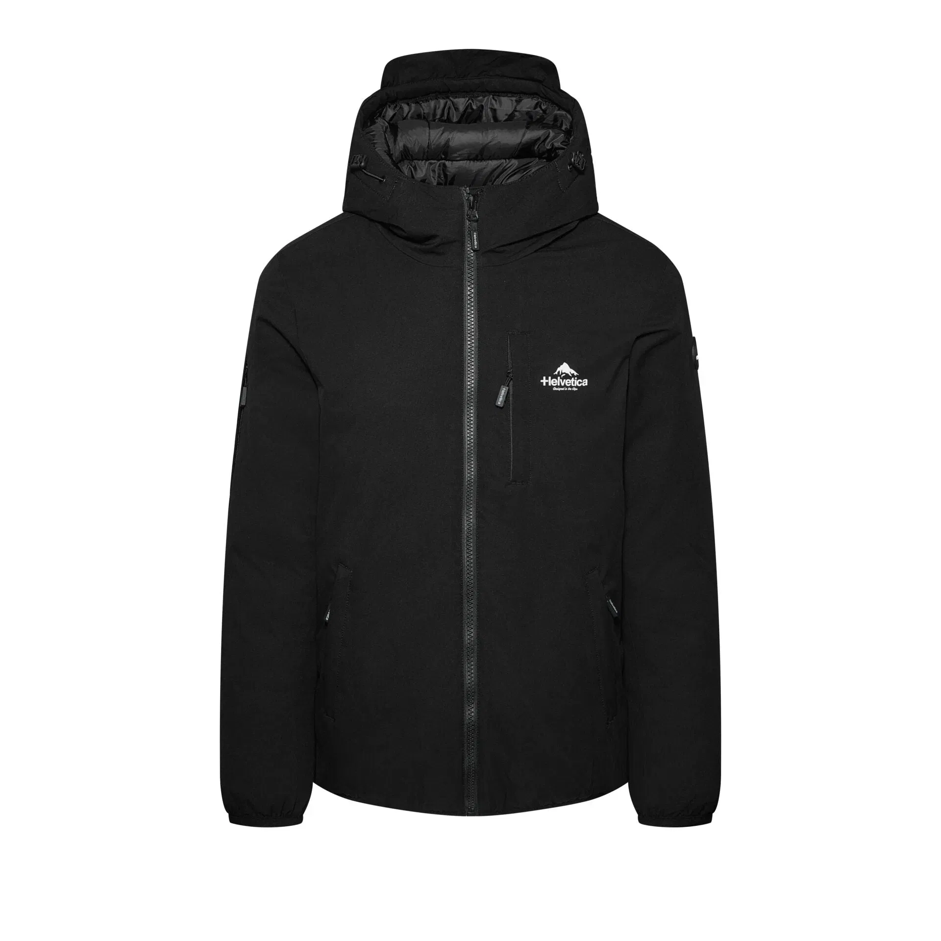 Helvetica Mountain Pioneers Eyeblock Hooded Windbreaker Jacket