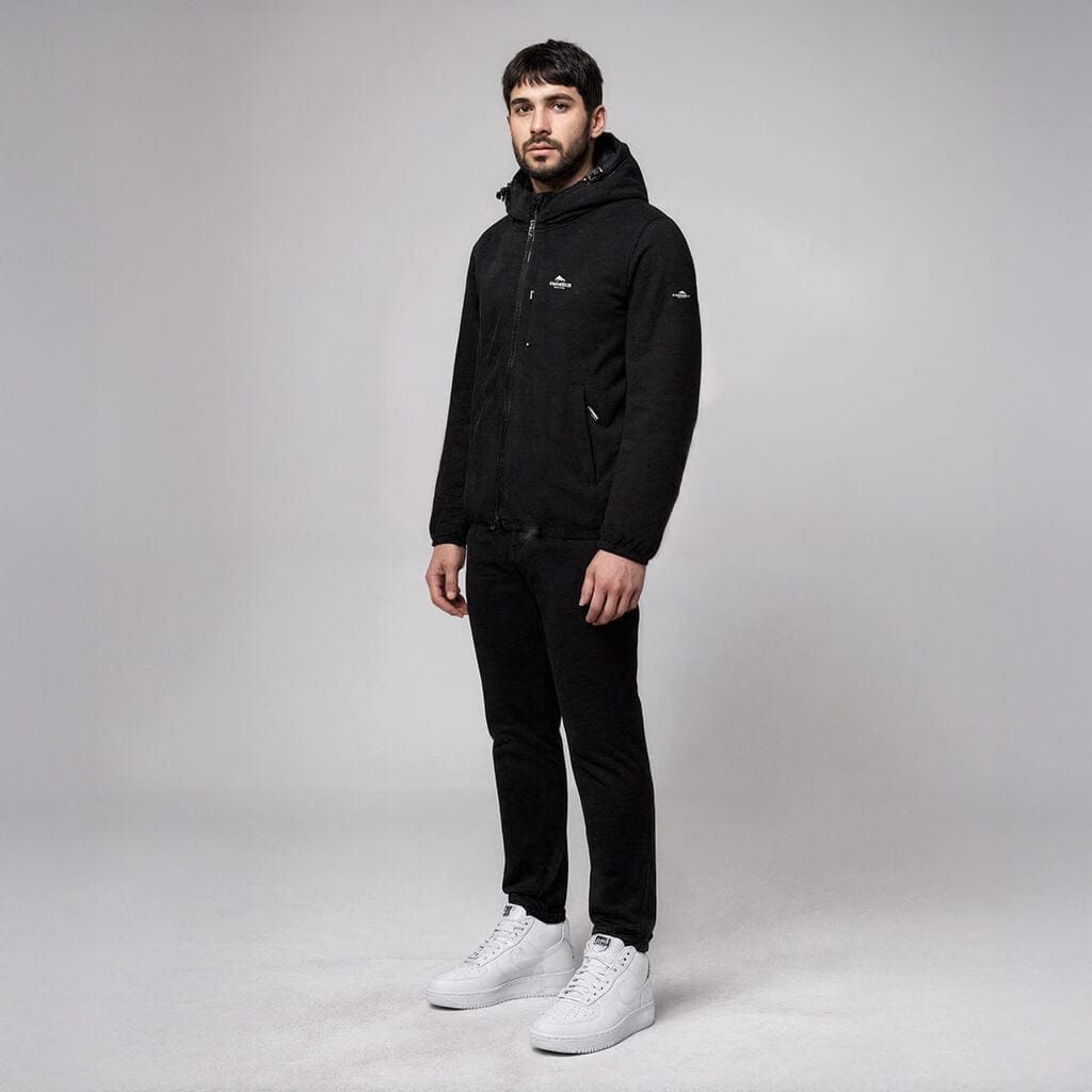 Helvetica Mountain Pioneers Eyeblock Hooded Windbreaker Jacket