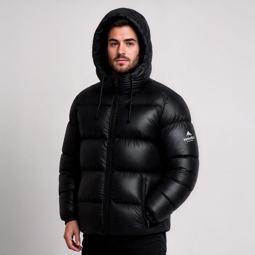 Helvetica Mountain Pioneers Edge Hooded Down Jacket
