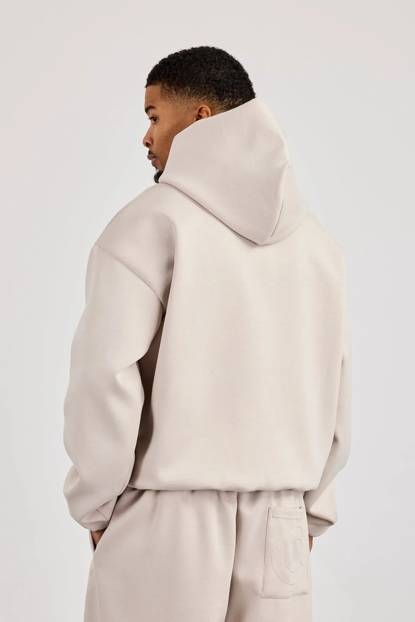 Cernucci Scuba Half Zip Hoodie - Light Grey