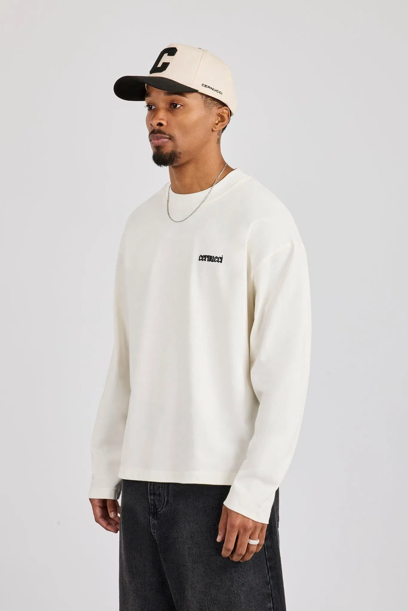Cernucci Long Sleeve Rio Graphic Print T-Shirt - Off White